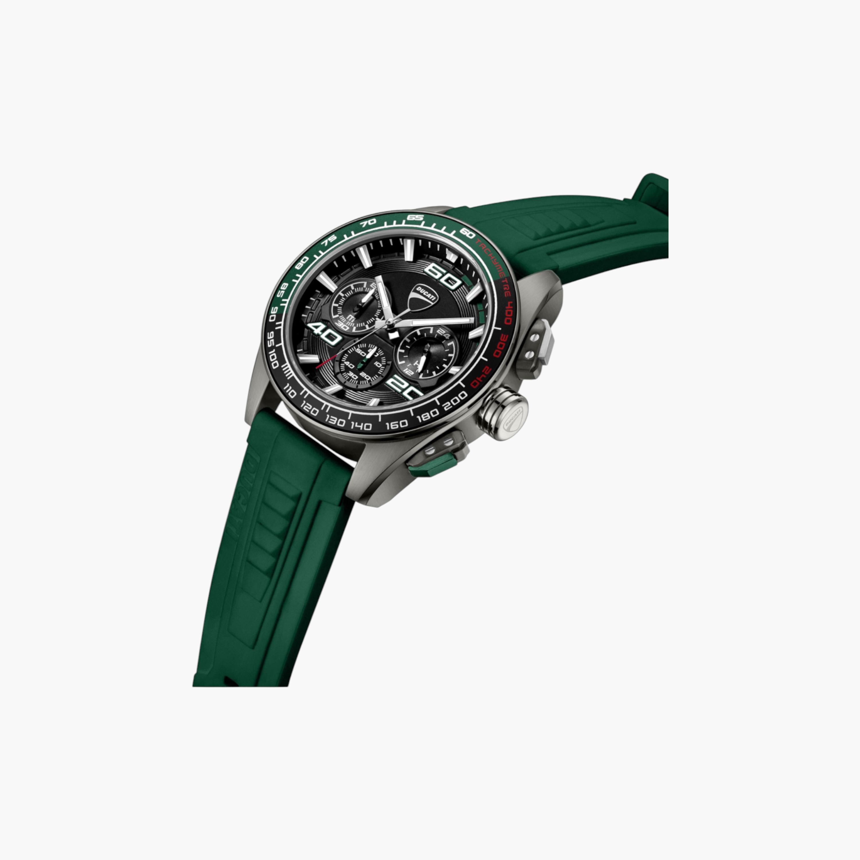 Men's Chronograph Watch Green Silicone Strap-men-watchesandjewellery-watches-image-2