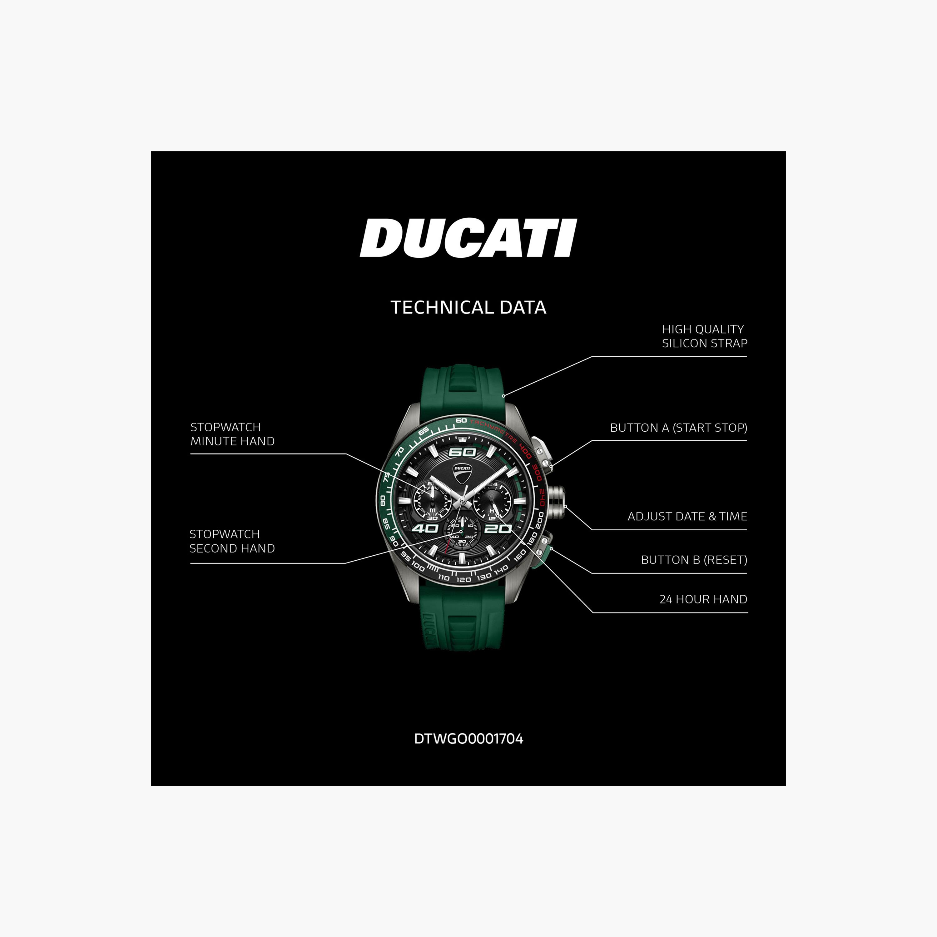 Men's Chronograph Watch Green Silicone Strap-men-watchesandjewellery-watches-image-5