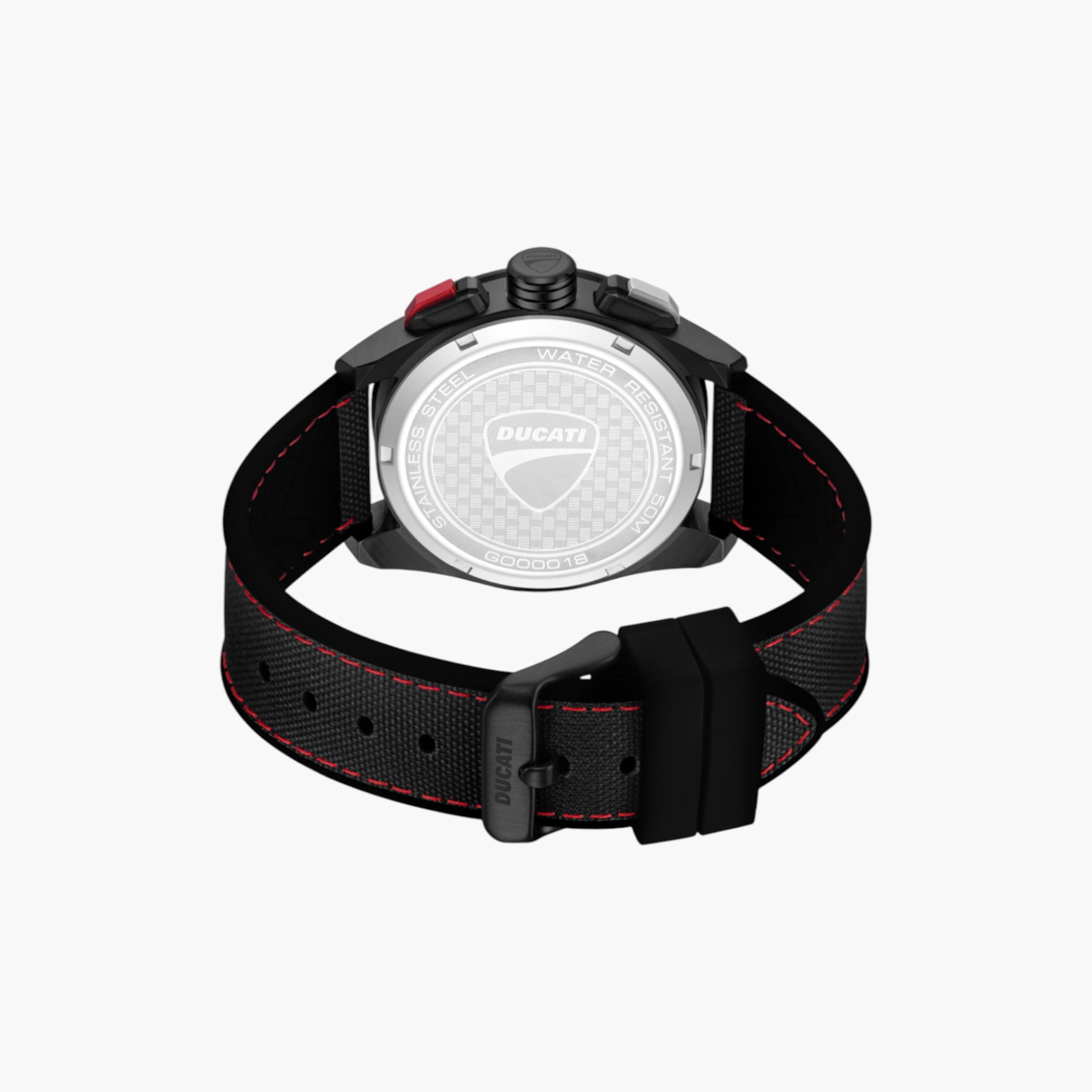 Black Chronograph Watch Silicone-Nylon Strap-men-watchesandjewellery-watches-image-3