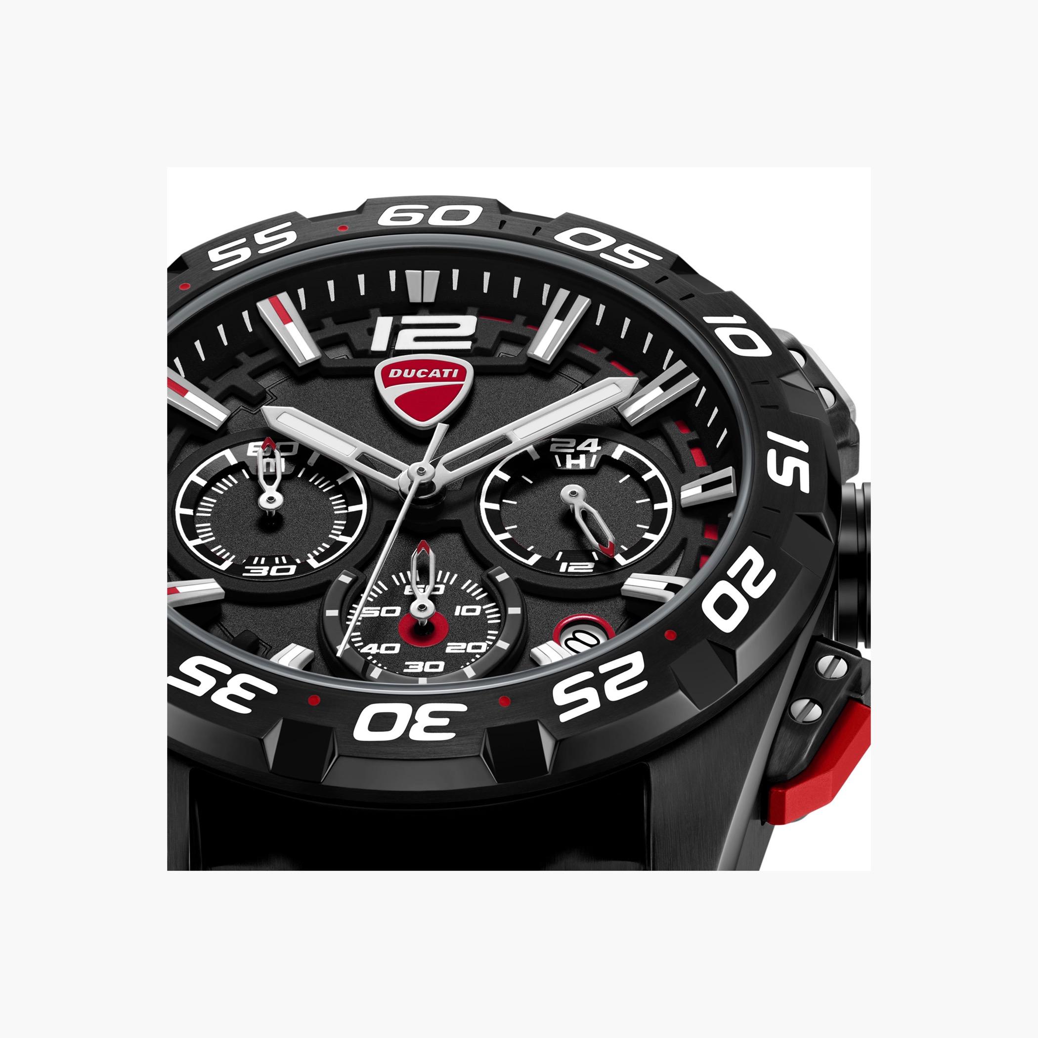 Black Chronograph Watch Silicone-Nylon Strap-men-watchesandjewellery-watches-image-4