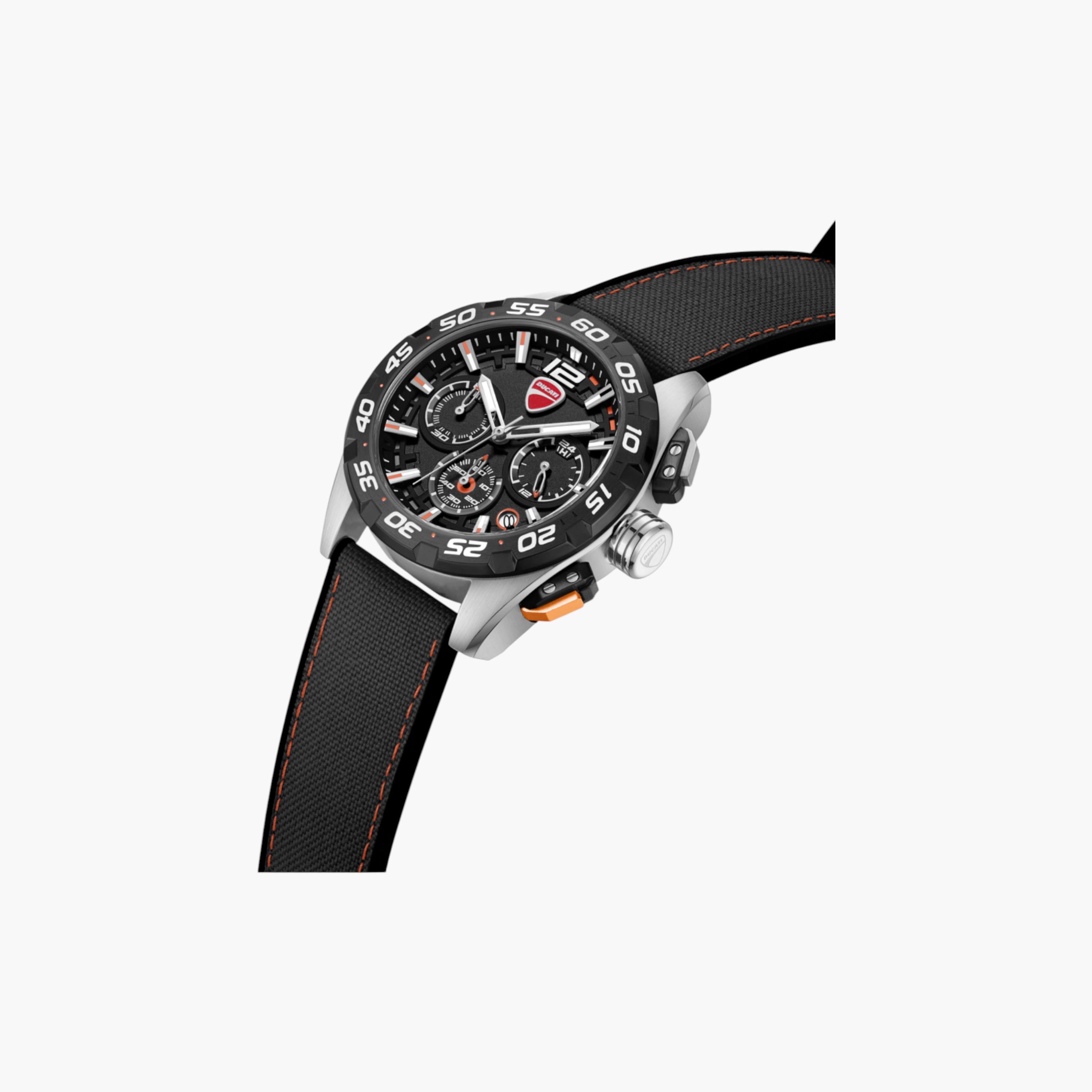 ساعة كرونوغراف رجالية بحزام سيليكون أسود-men-watchesandjewellery-watches-image-2