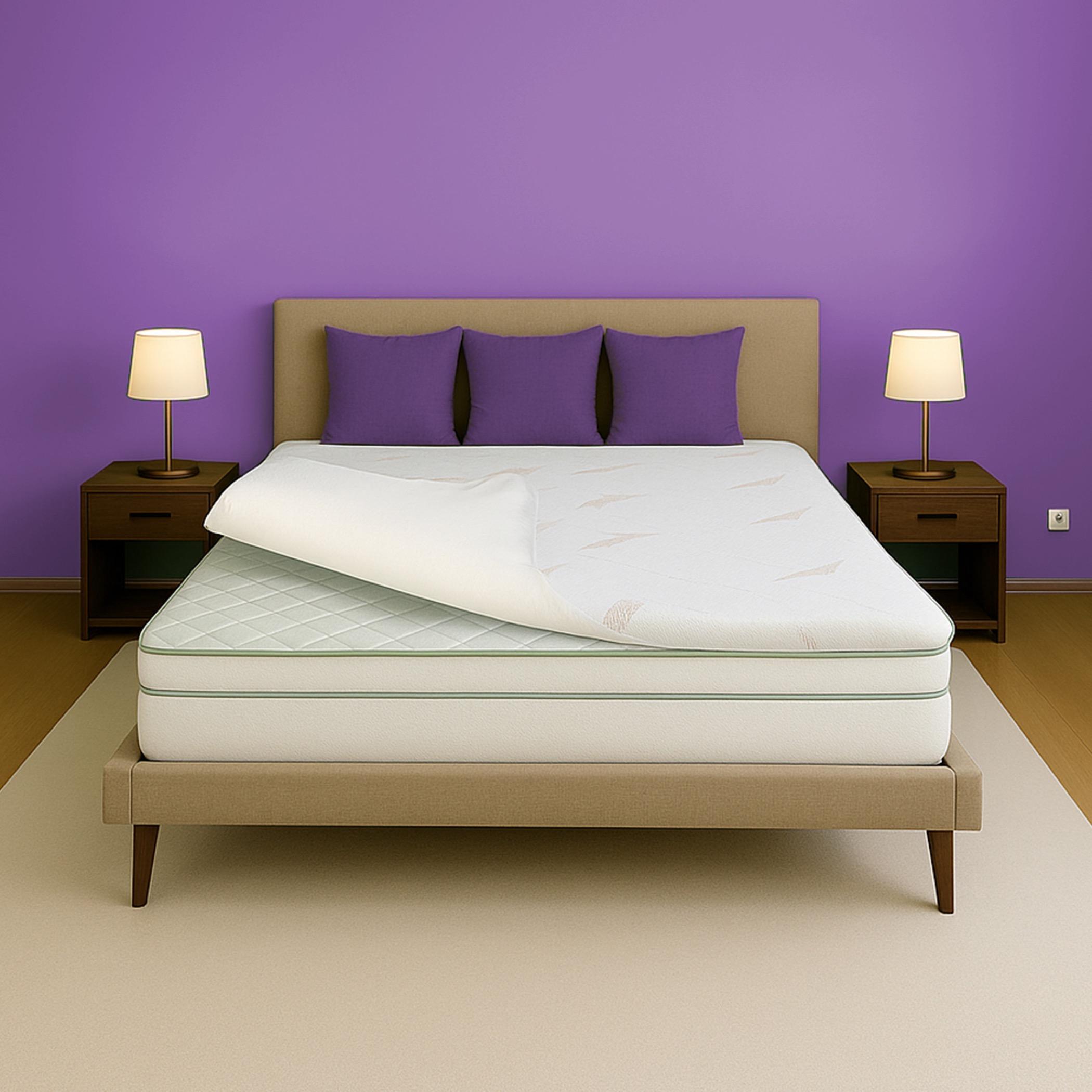 Kurlon Memory Foam Anti-Skid Pressure Relief Back Support Queen Mattress Topper - 200x160x5 cm
