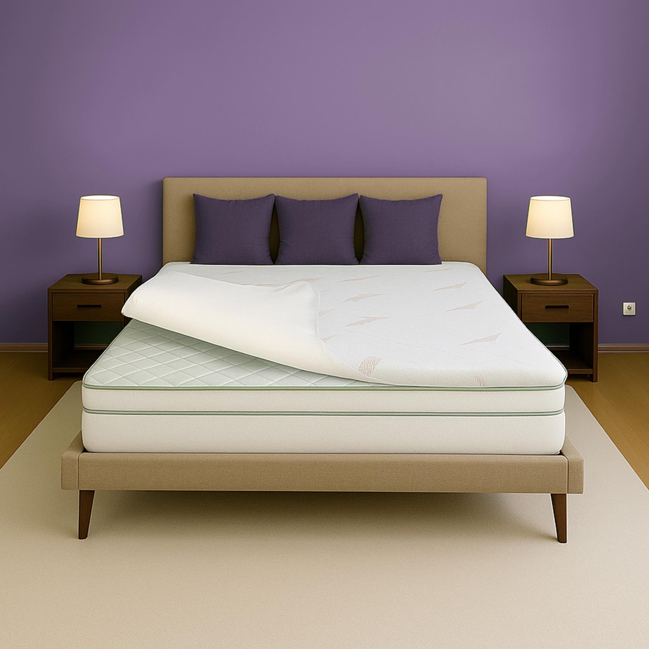 Kurlon HR Foam Pressure Relief Temperature Regulation King Mattress Topper - 200x180x5 cm