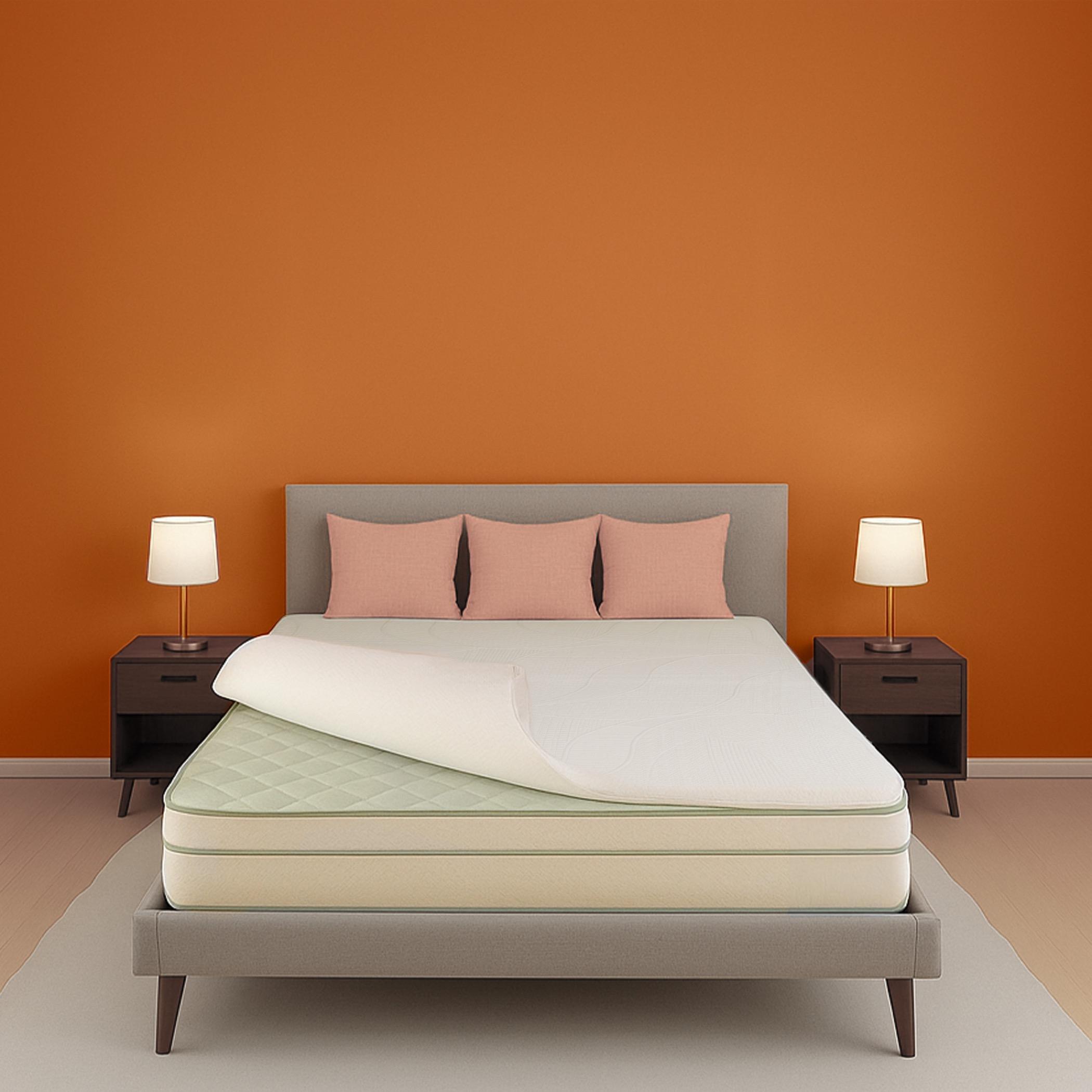 Sleepwell Breathable HR Foam Anti-Skid Pressure Relief Queen Mattress Topper - 200x160x5 cm