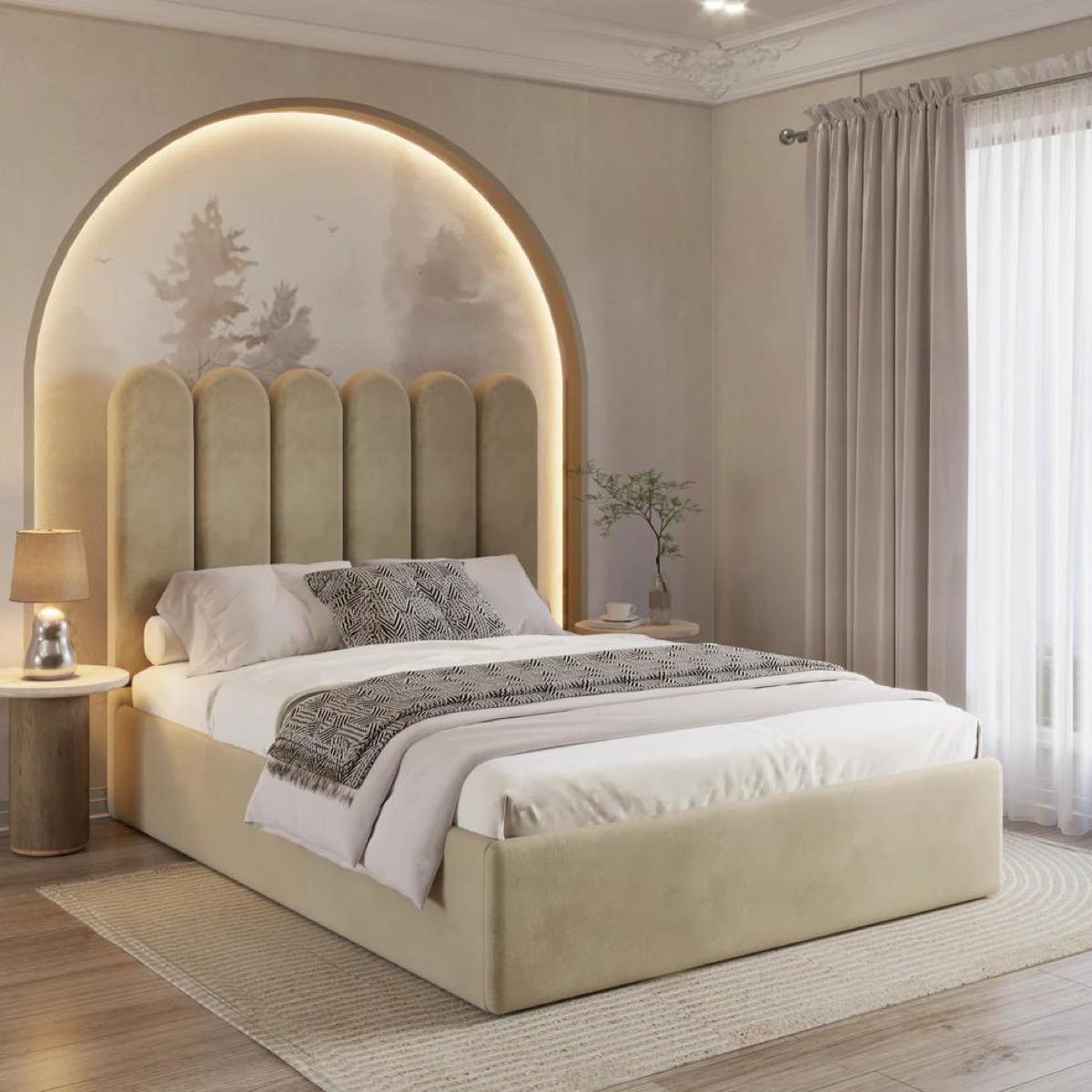 Galaxy Velvet Queen Bed - 160x200 cm