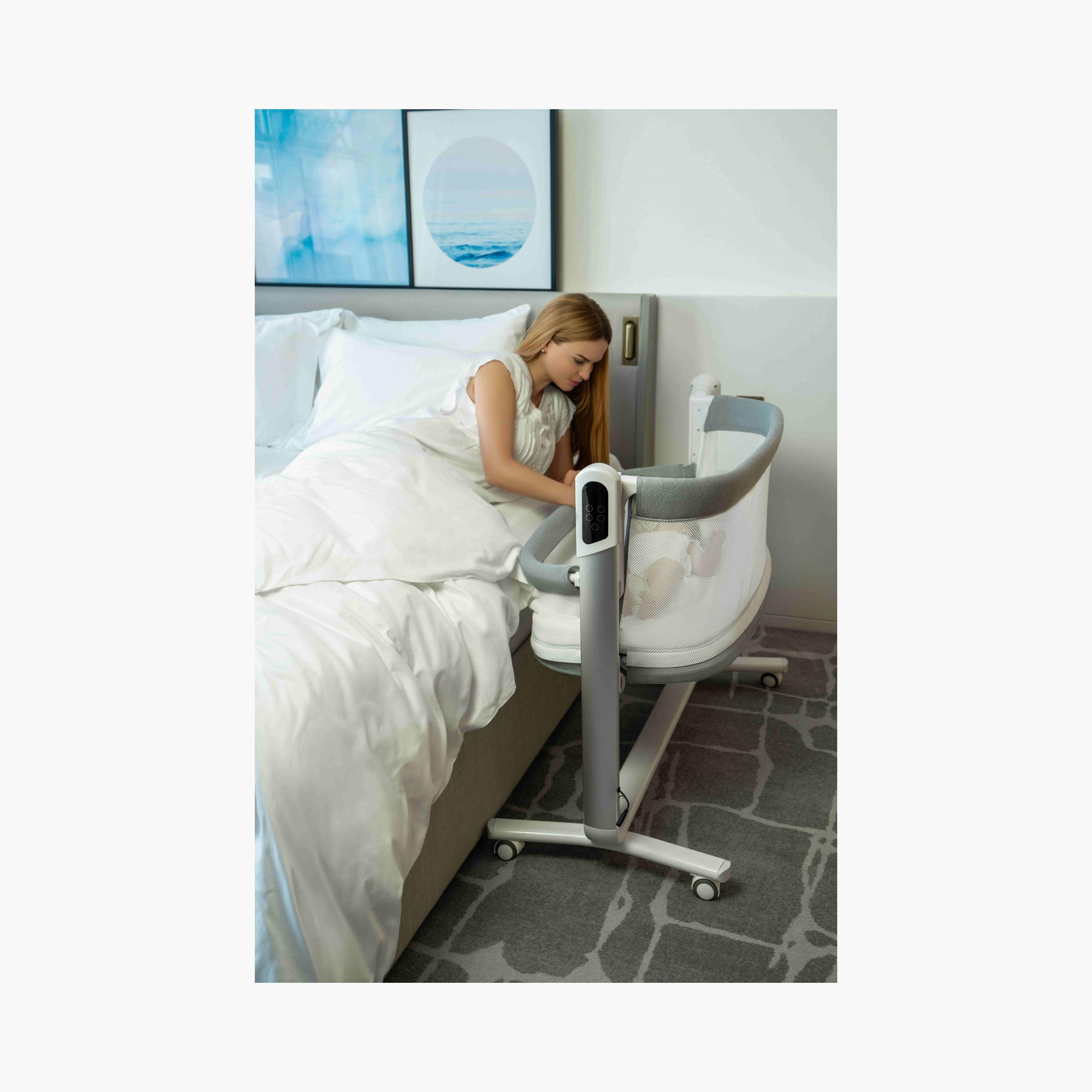 Jikel Height adjustable Pony Electric Co-Sleeper - Grey-baby-nursery-furniture-cribsandbeds-bassinets-image-13