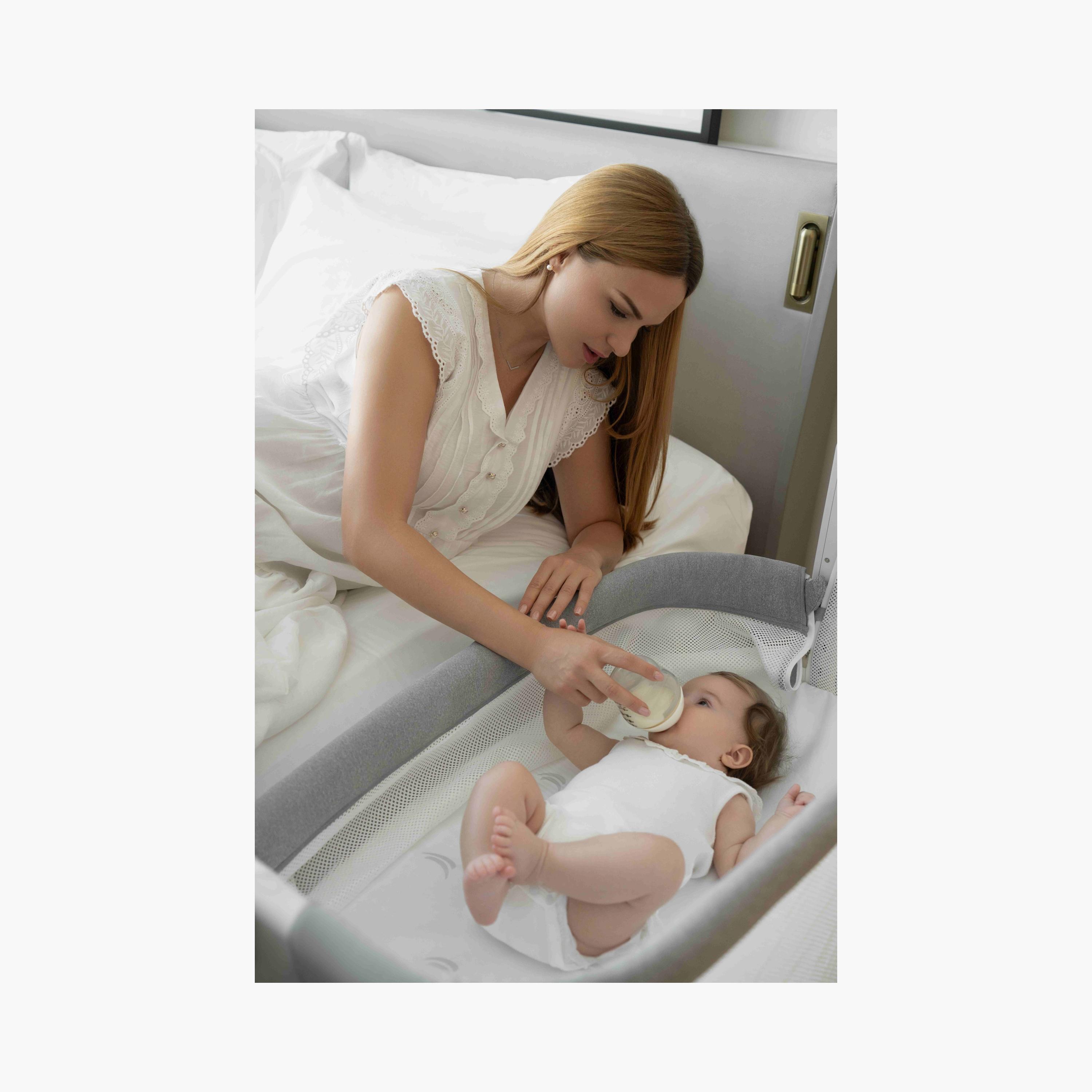 Jikel Height adjustable Pony Electric Co-Sleeper - Grey-baby-nursery-furniture-cribsandbeds-bassinets-image-2