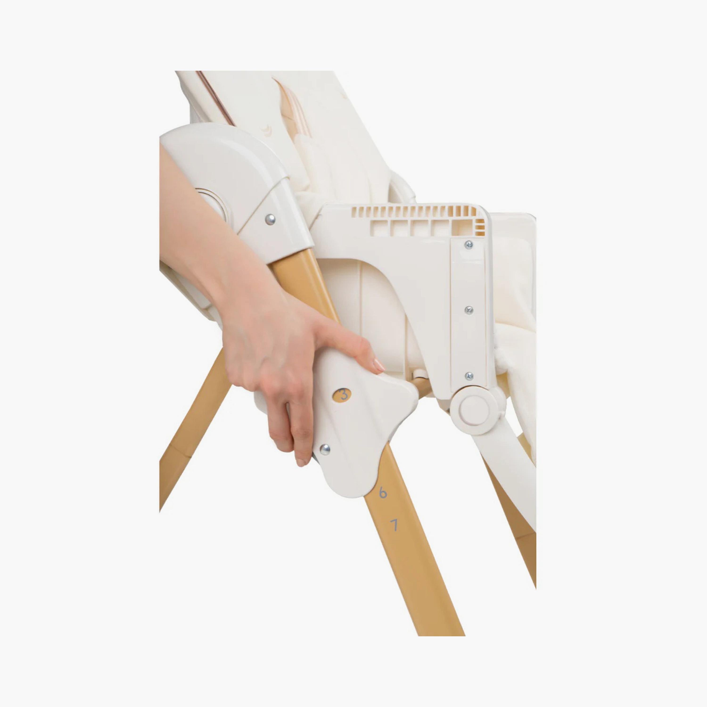 Jikel Lightweight Auto-Fold Tron Highchair - Beige-baby-feeding-highchairsandboosters-image-7