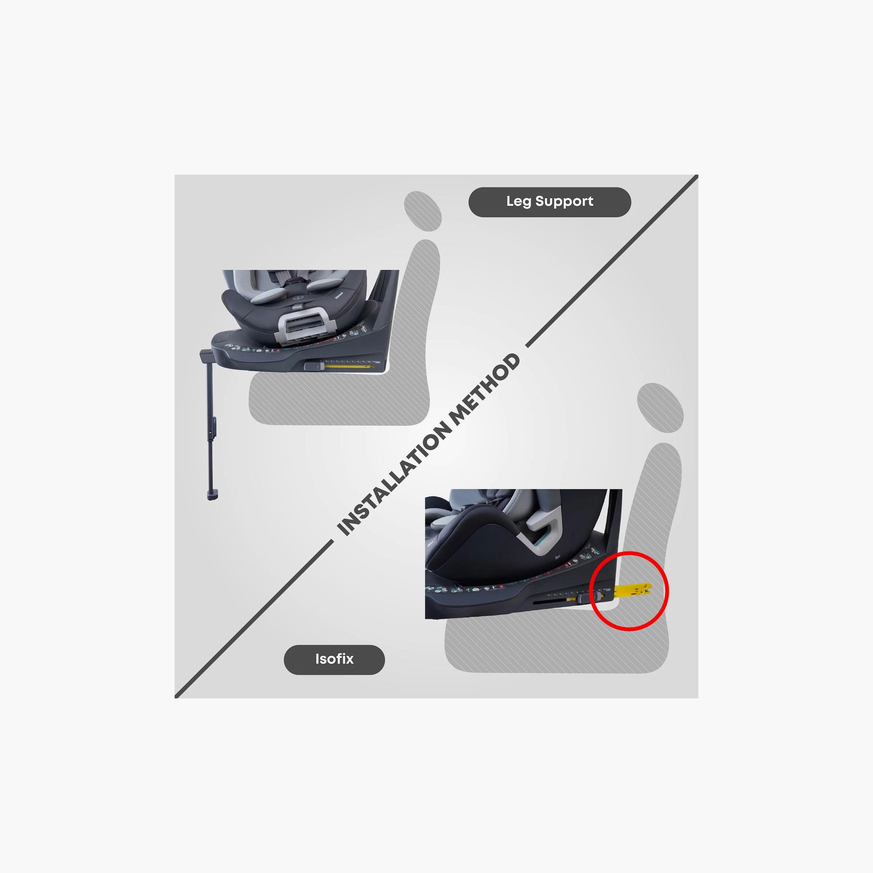 Jikel Venus 360 I-Size Isofix Ventilated Car Seat with Built-in Fan - Black-baby-gear-carseats-image-8