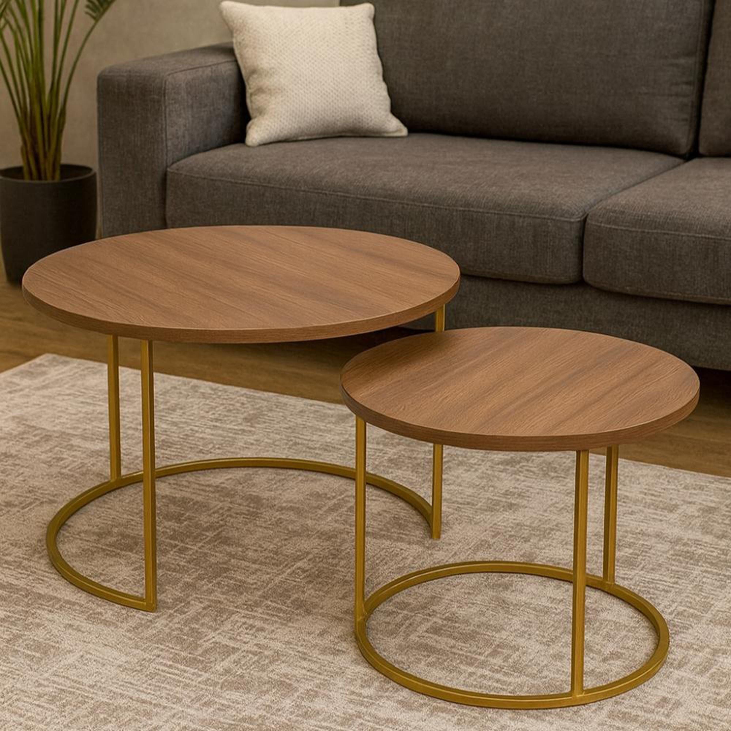 Round Nesting Coffee Tables Wood Top-furniture-livingroom-coffeetables-image-5
