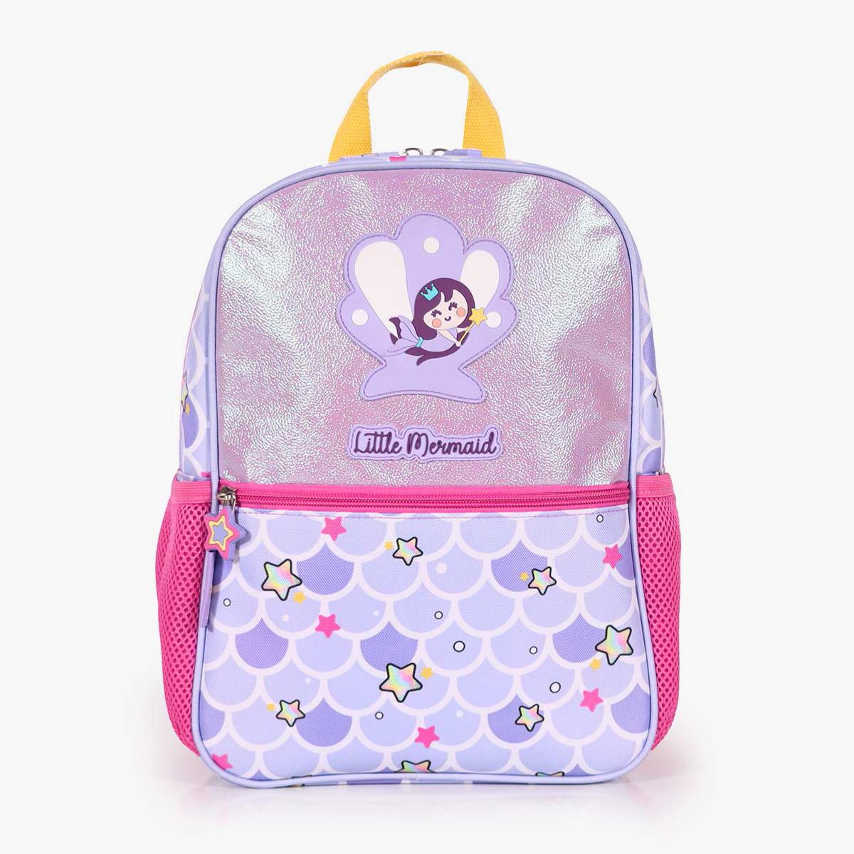 Milk&Moo Mermaid Print Backpack with Adjustable Straps - 10x25x33 cm