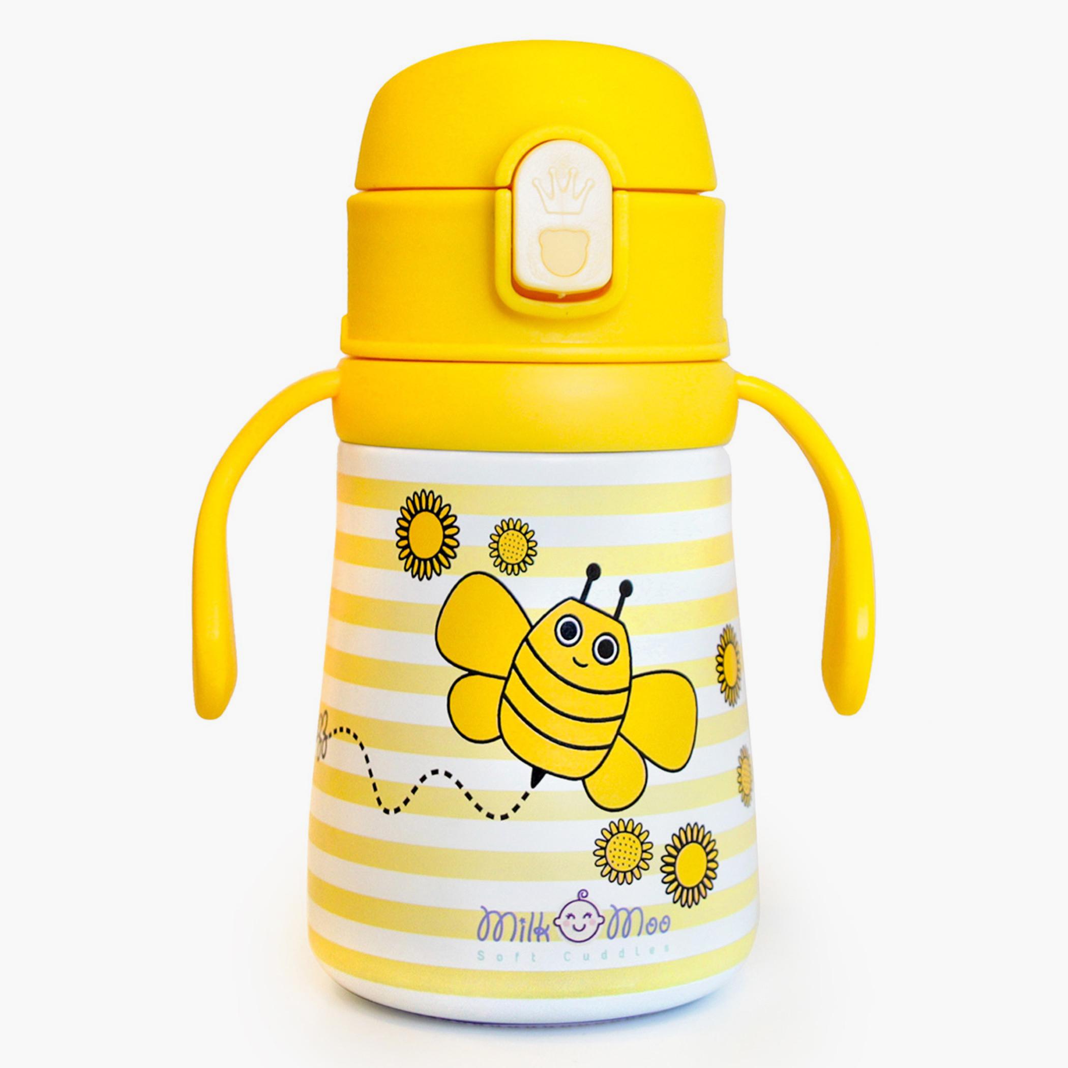 Milk&Moo Bee Stainless Steel Sipper Water Bottle - 360 ml