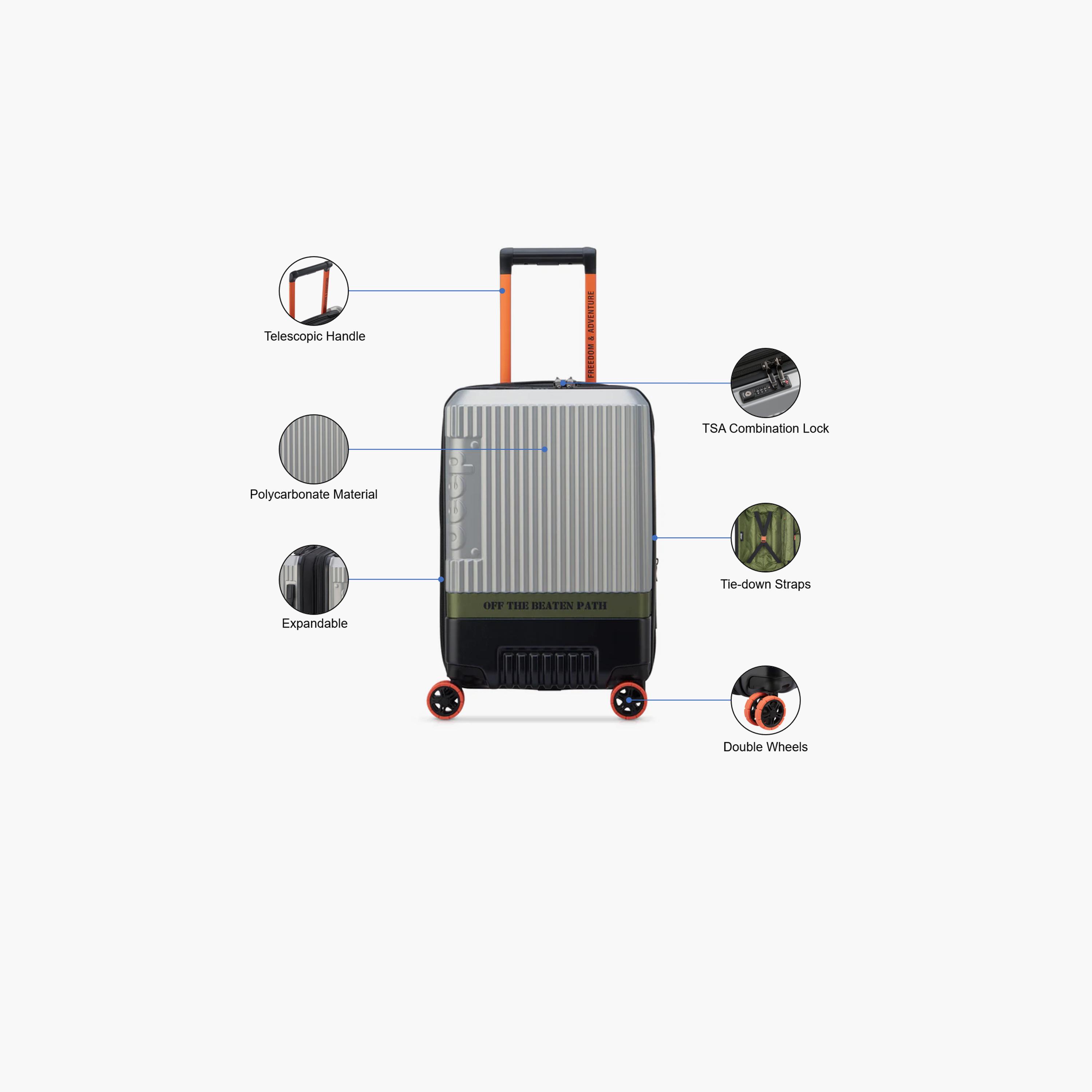 Jeep 55 CM Small Cabin Polycarbonate with AB Hard Sided 4-Wheeler Spinner Trolley Bag with TSA Lock-travel-luggagesandbags-luggage-image-3