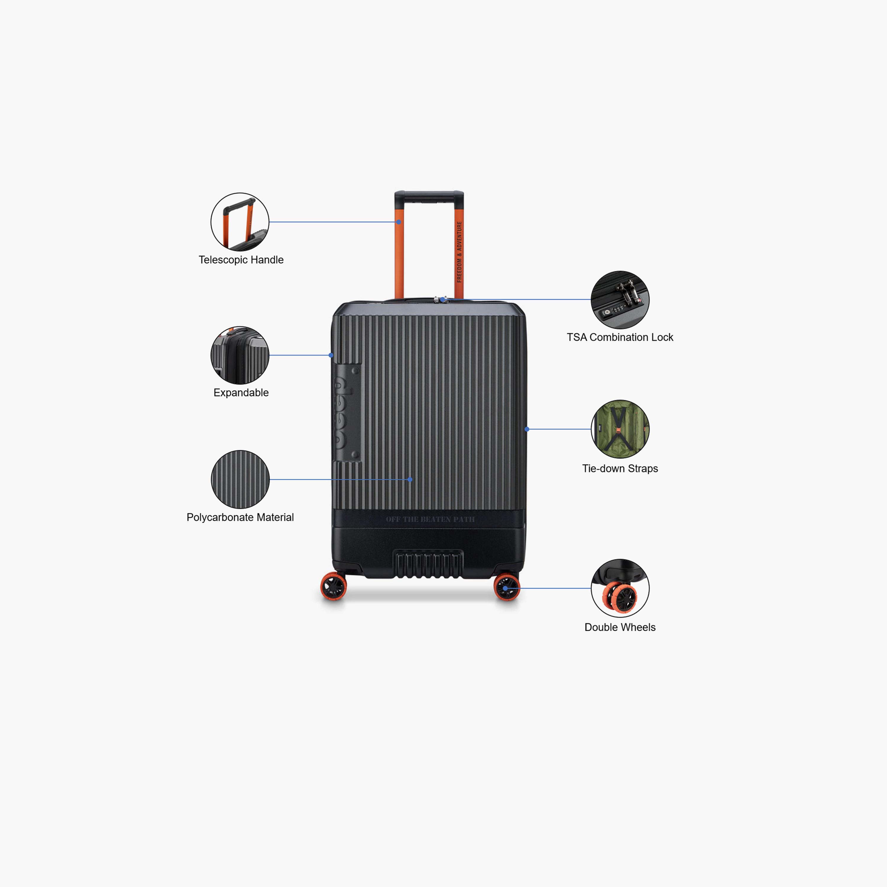 Jeep 69 CM Medium Check In Polycarbonate with AB Hard Sided 4-Wheeler Spinner Trolley Bag with TSA Lock-travel-luggagesandbags-luggage-image-3