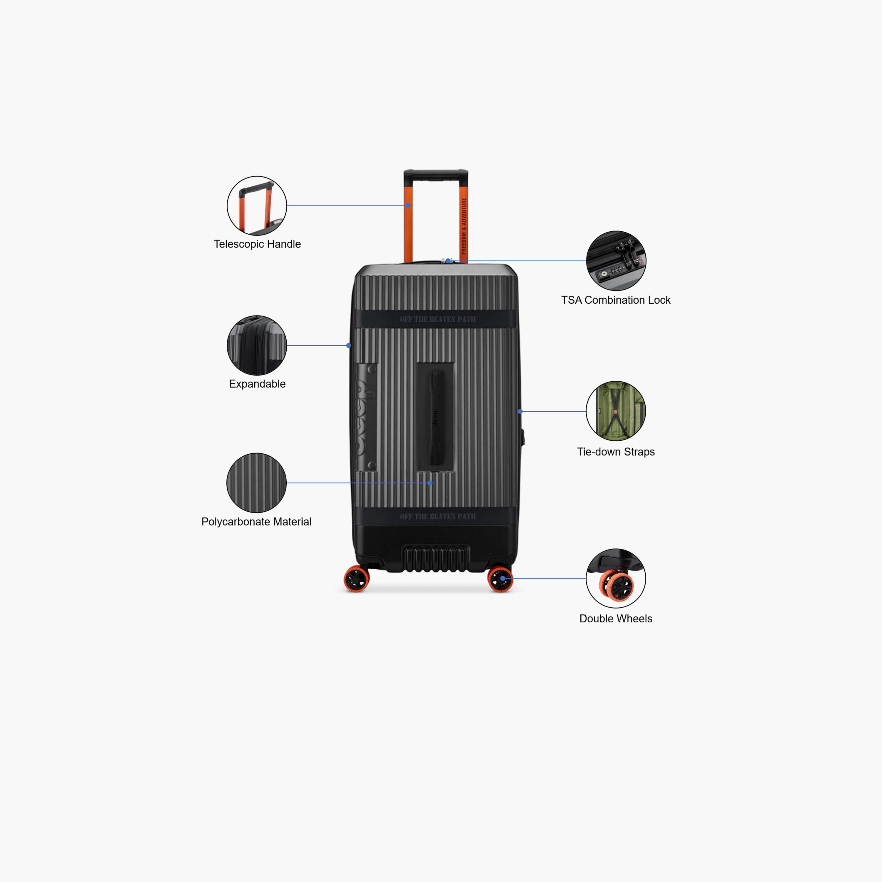 Jeep 80 CM Large Check In Polycarbonate with AB Hard Sided 4-Wheeler Spinner Trolley Bag with TSA Lock-travel-luggagesandbags-luggage-image-3