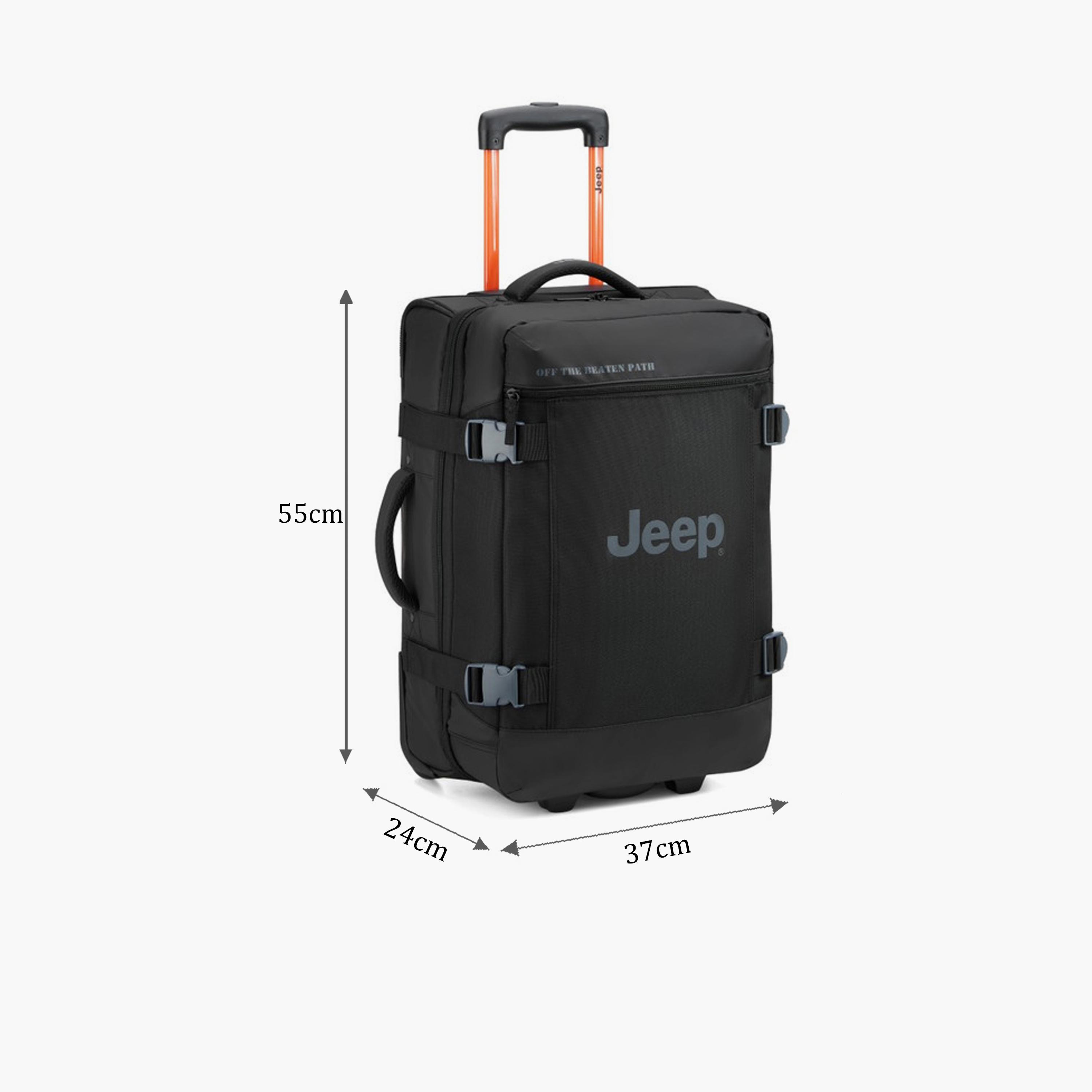 Jeep 55 CM Small Cabin Polyester Soft Sided 2-Wheeler Inline Trolley Bag with Combination Lock-travel-luggagesandbags-luggage-image-2