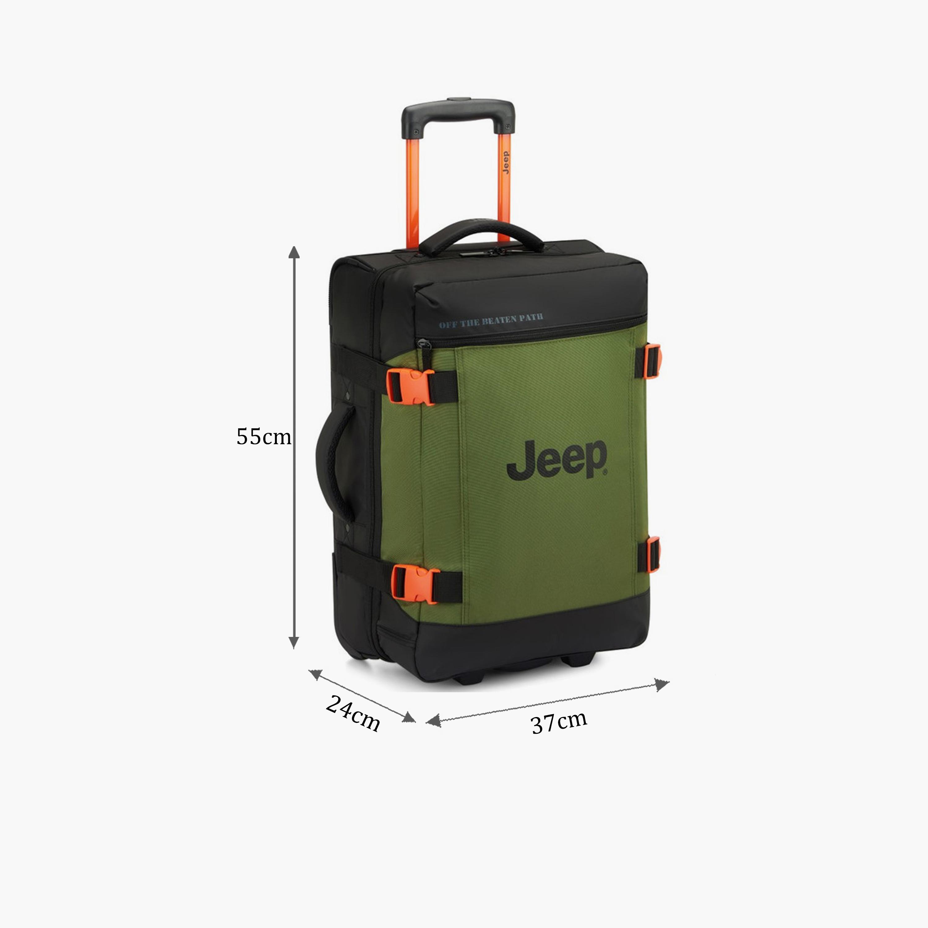 Jeep 55 CM Small Cabin Polyester Soft Sided 2-Wheeler Inline Trolley Bag with Combination Lock-travel-luggagesandbags-luggage-image-2