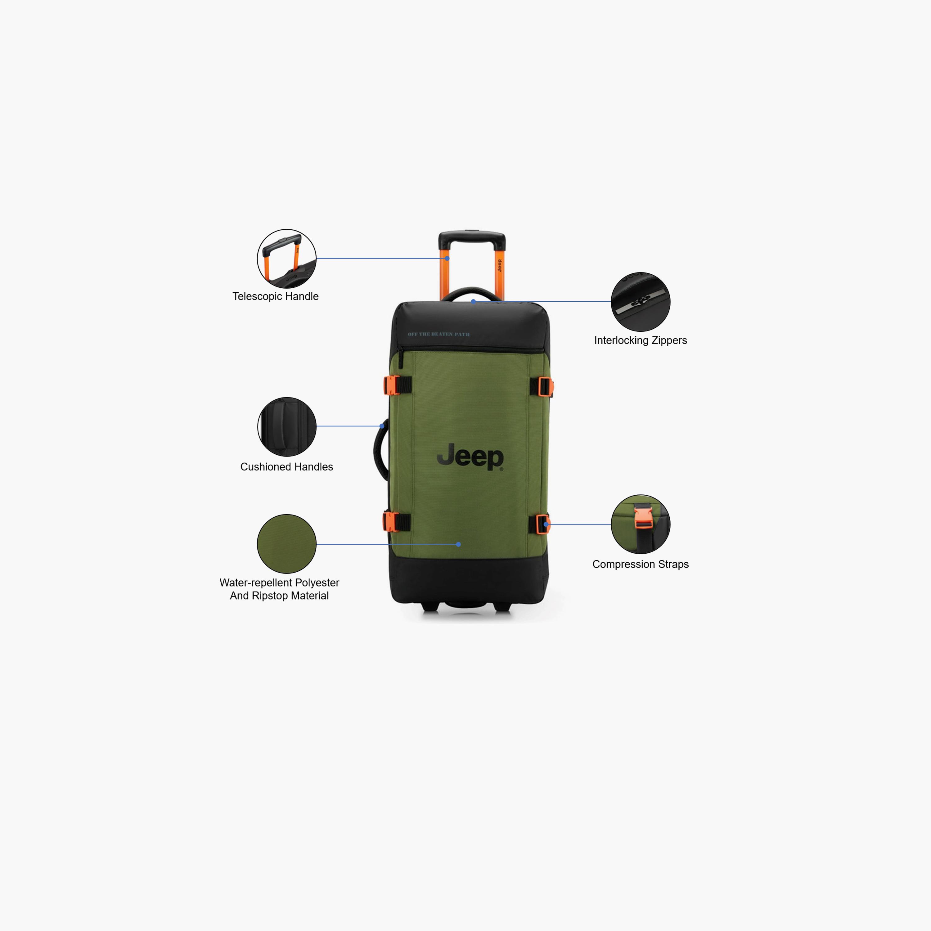 Jeep 73 CM Medium Check In Polyester Soft Sided 2-Wheeler Inline Trolley Bag with Combination Lock-travel-luggagesandbags-luggage-image-3