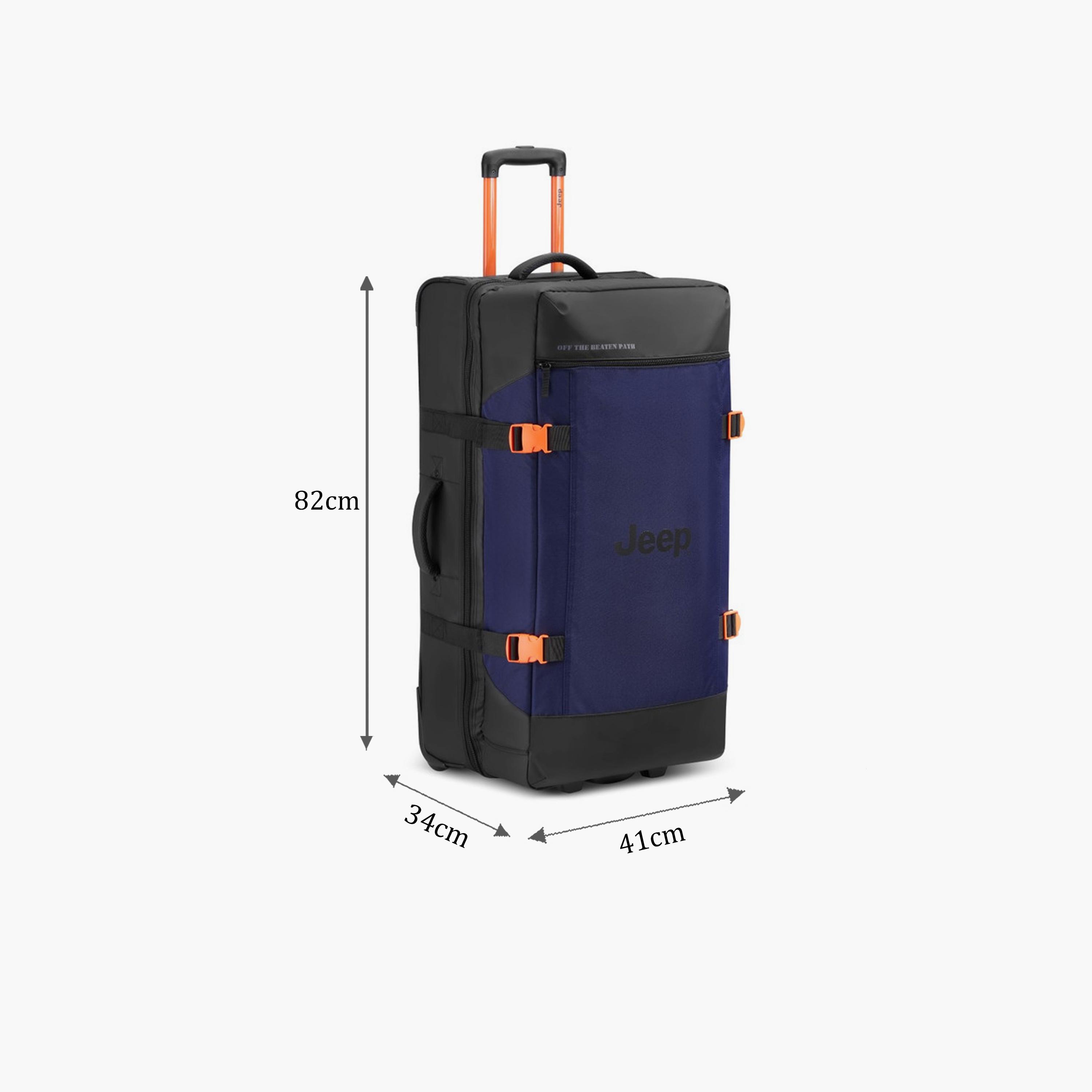 Jeep 82 CM Large Check In Polyester Soft Sided 2-Wheeler Inline Trolley Bag with Combination Lock-travel-luggagesandbags-luggage-image-2