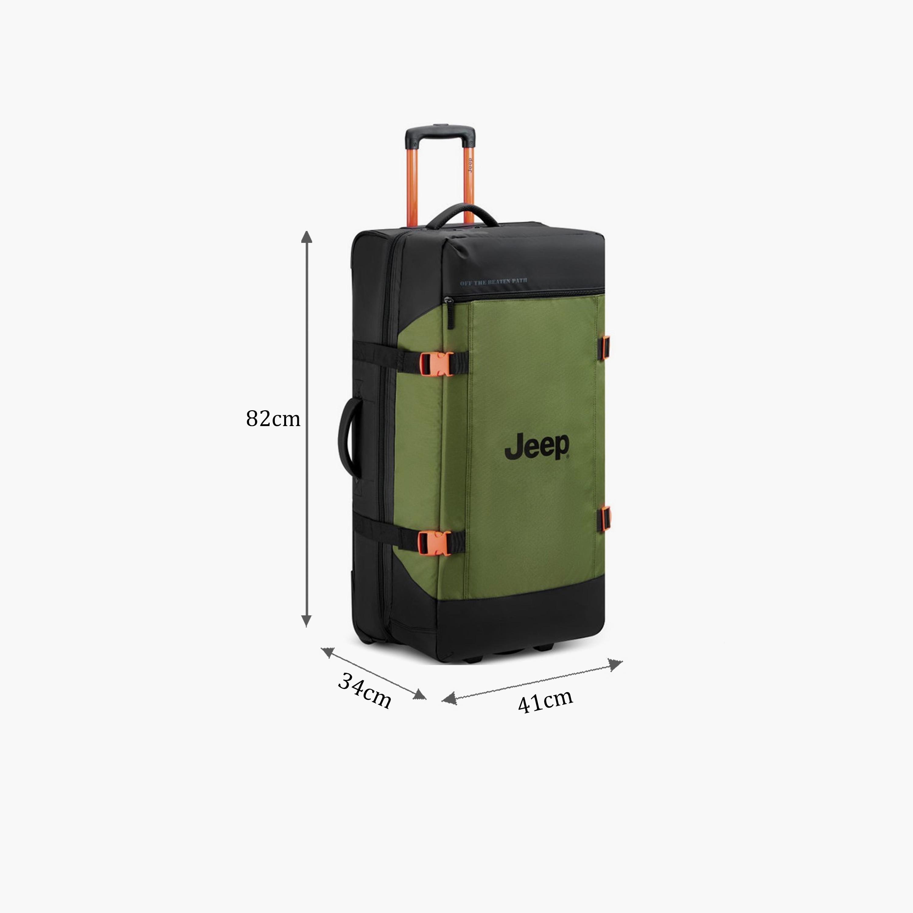 Jeep 82 CM Large Check In Polyester Soft Sided 2-Wheeler Inline Trolley Bag with Combination Lock-travel-luggagesandbags-luggage-image-2