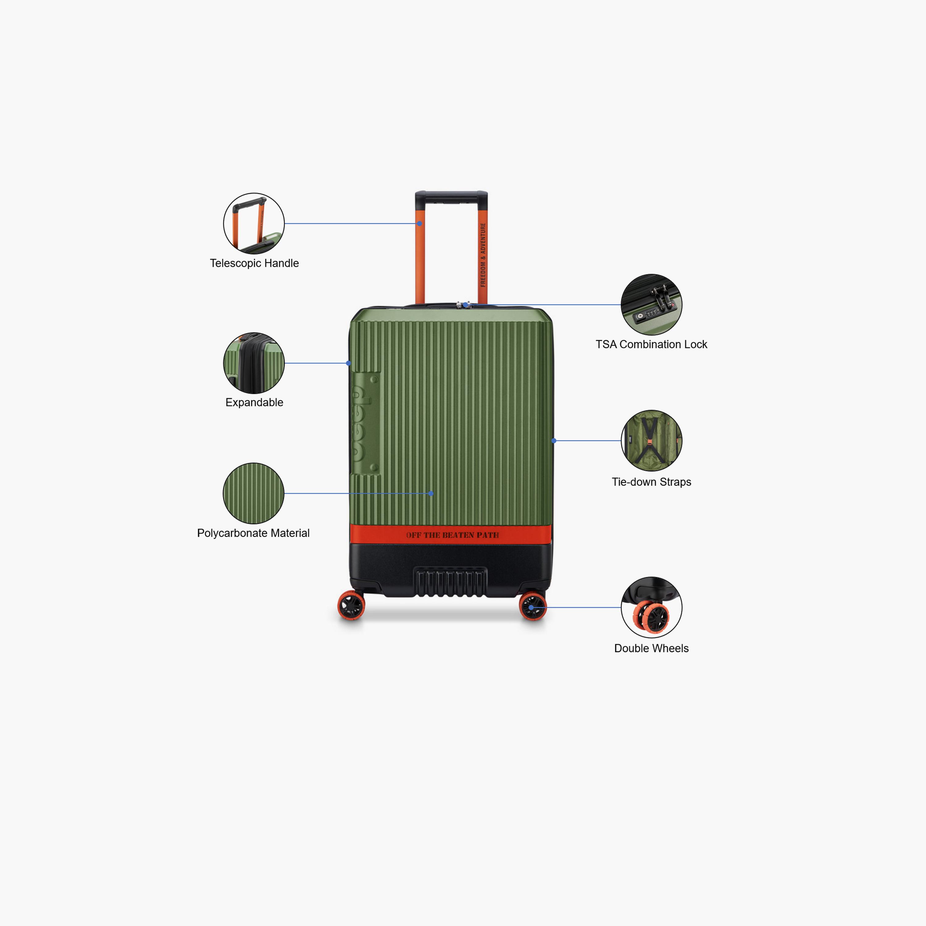 Jeep 69 CM Medium Check In Polycarbonate with AB Hard Sided 4-Wheeler Spinner Trolley Bag with TSA Lock-travel-luggagesandbags-luggage-image-3