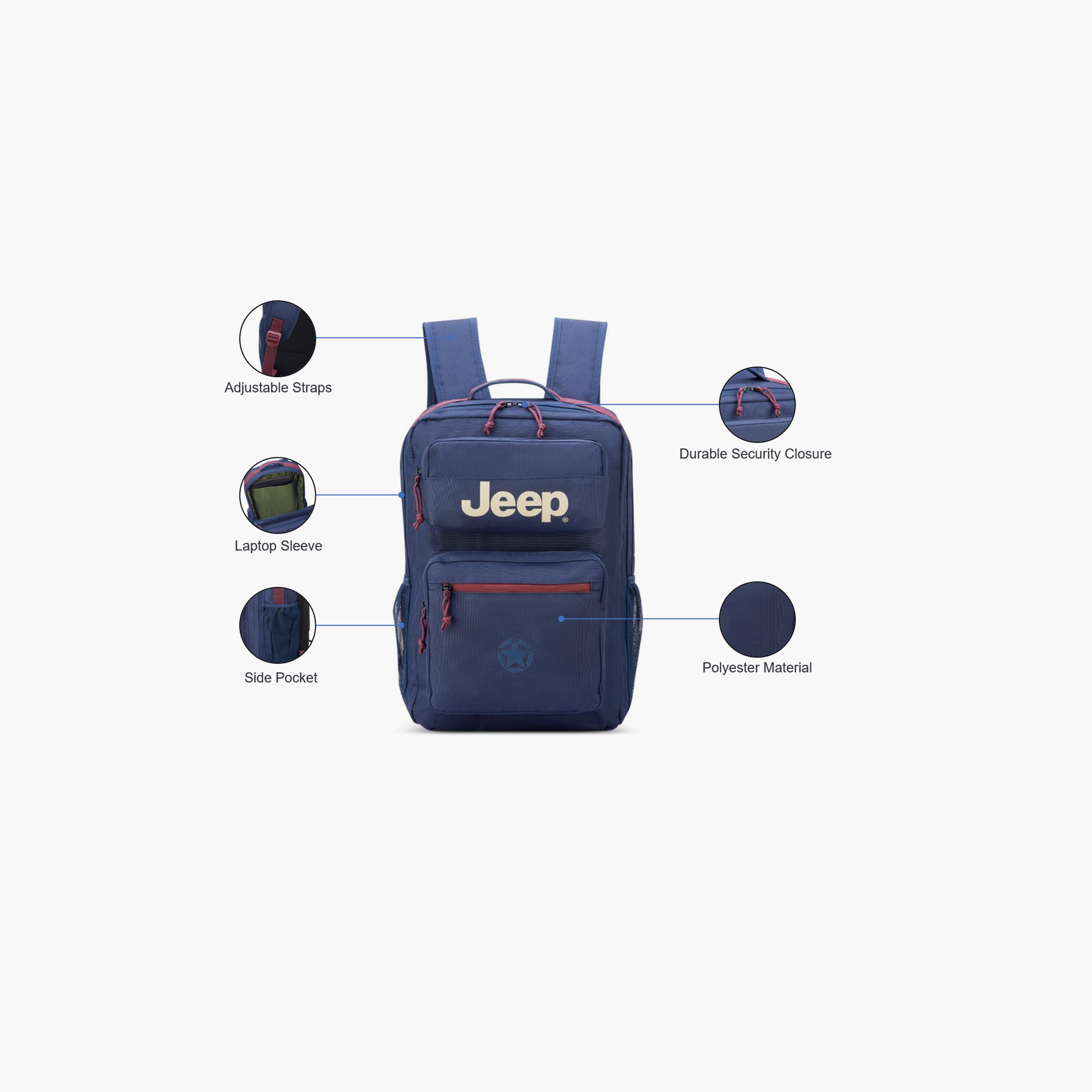 Jeep 18 L | 18.1 Inches Backpack with Adjustable Strap, Polyester | J0274761002-school-bagsandbackpacks-backpacks-image-3