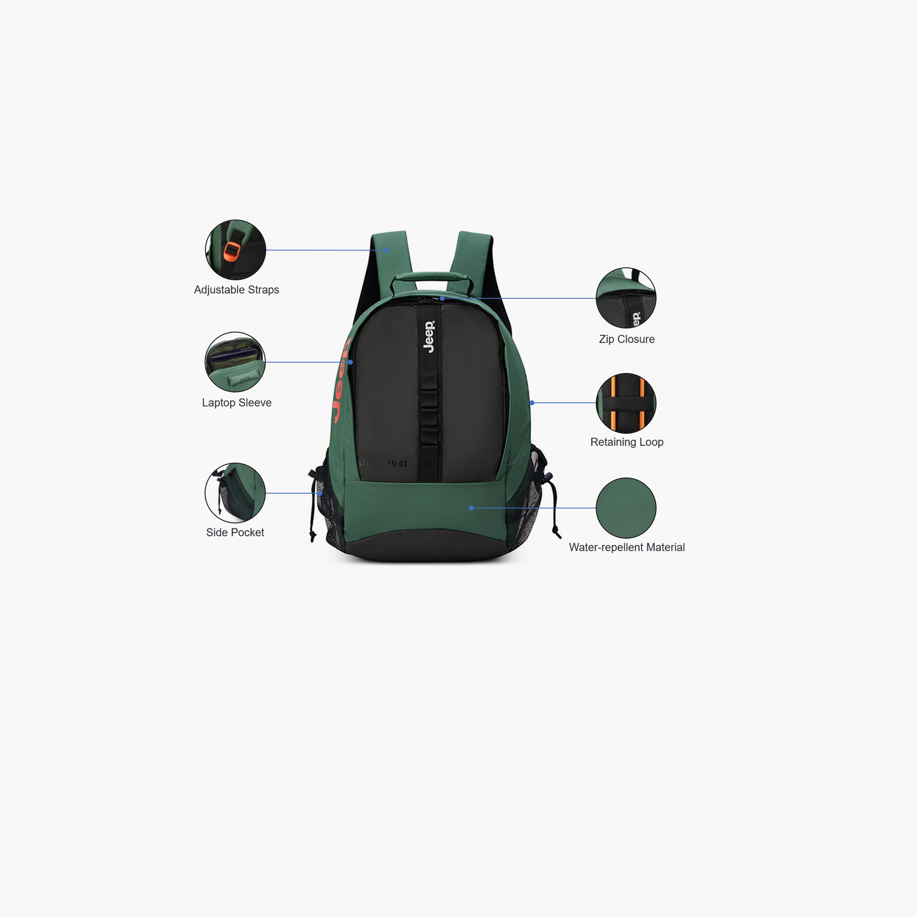 Jeep 25 L | 15.6 Inches Backpack with Adjustable Strap, Polyester | J0274560003-school-bagsandbackpacks-backpacks-image-3