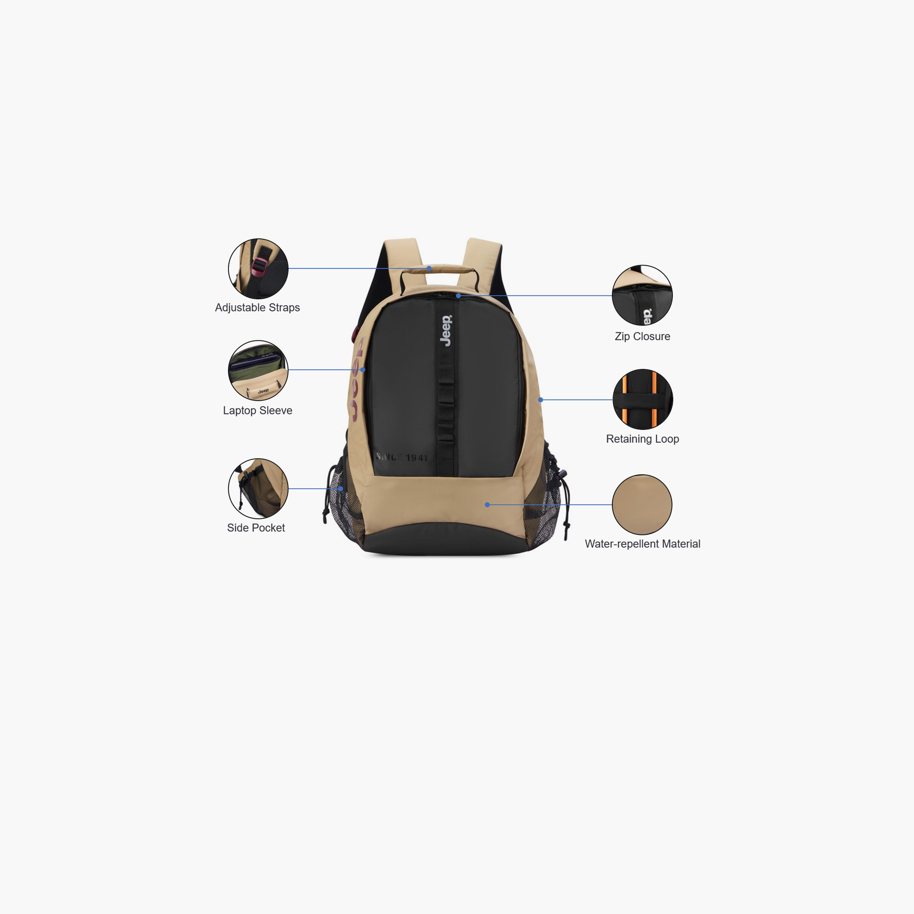 Jeep 25 L | 15.6 Inches Backpack with Adjustable Strap, Polyester | J0274560005-school-bagsandbackpacks-backpacks-image-3