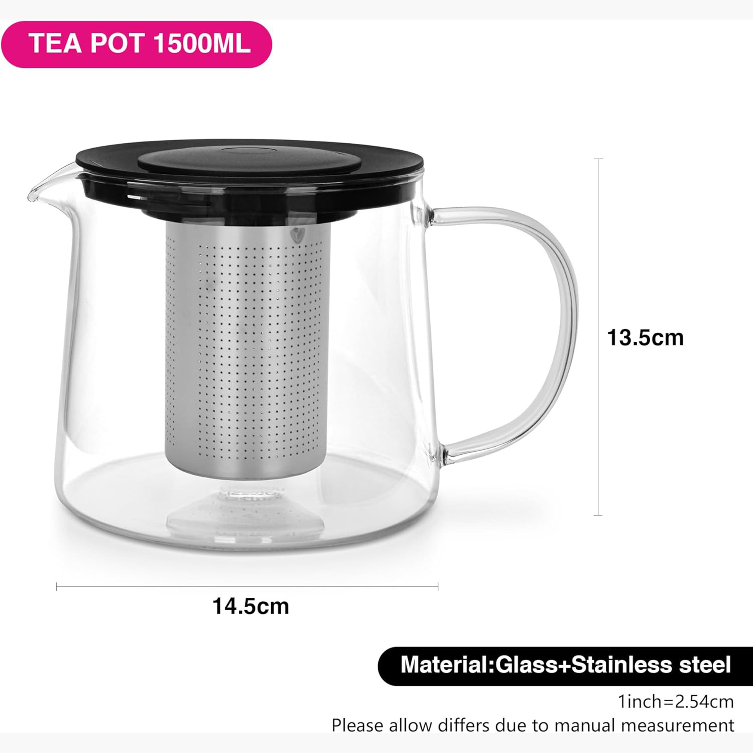 فيسمان إبريق شاي زجاجي بمصفاة ستانلس ستيل-household-dining-teaandcoffee-vacuumflaskscoffeeandteapots-image-2