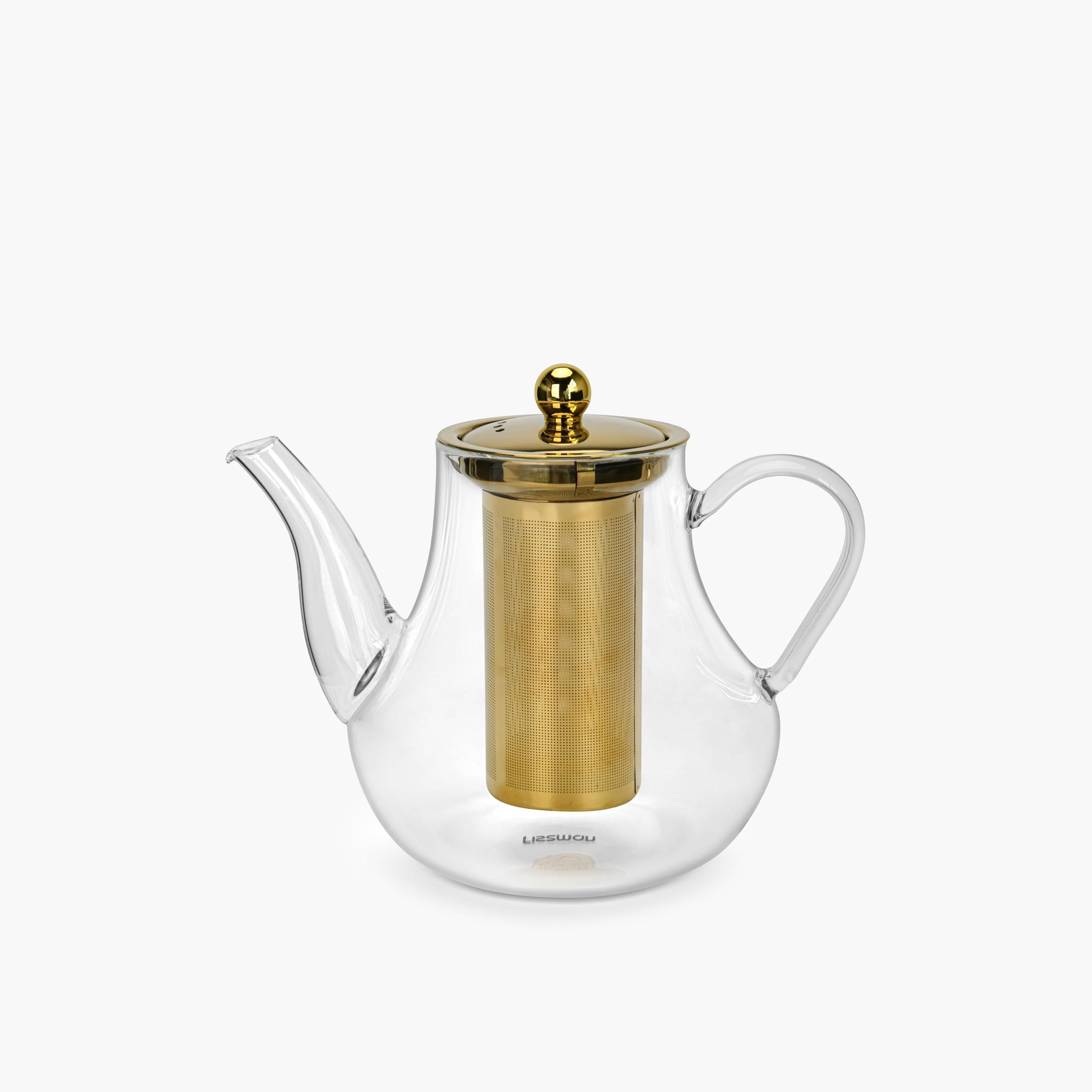 Glass Teapot Gold Filter-household-dining-teaandcoffee-vacuumflaskscoffeeandteapots-image-3