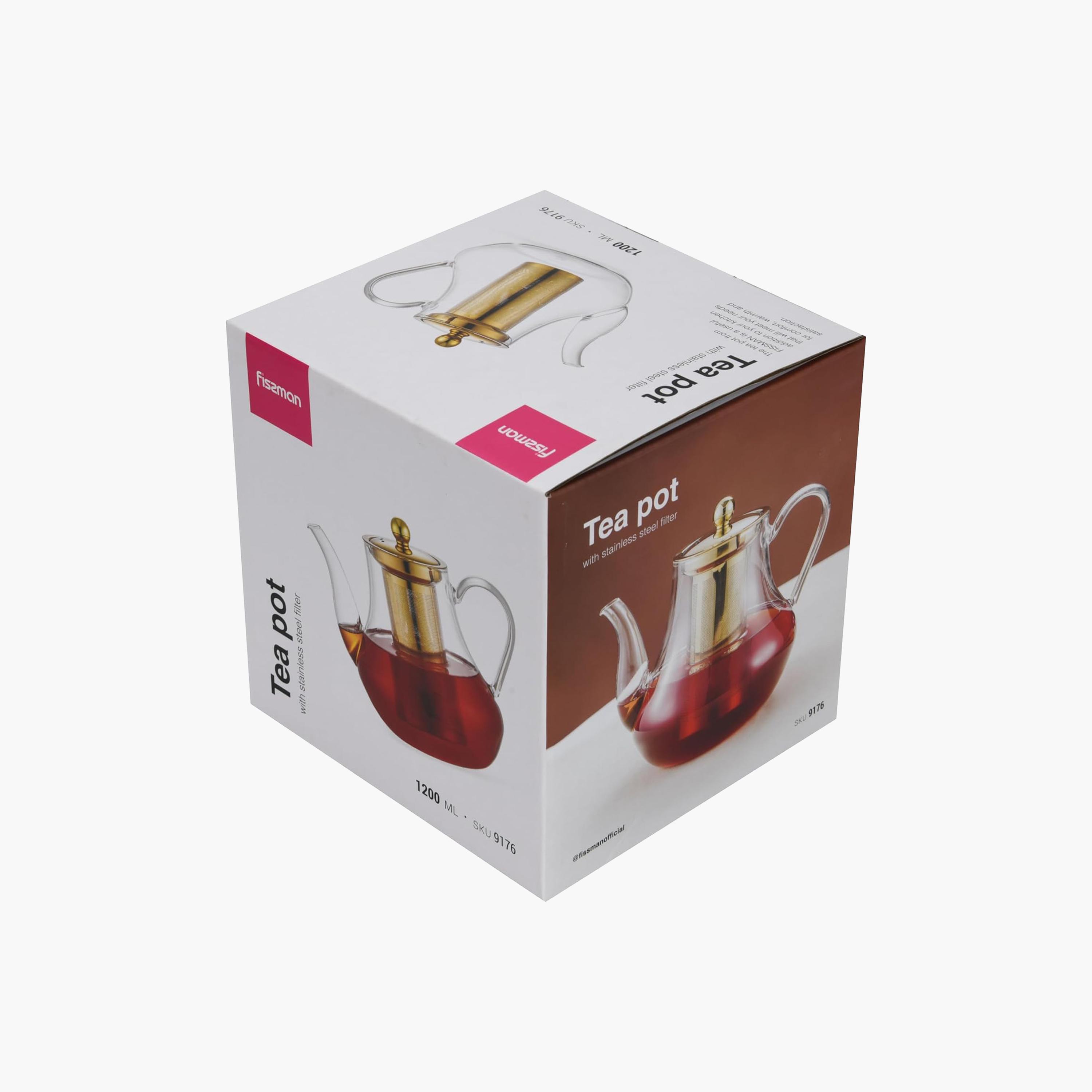 Glass Teapot Gold Filter-household-dining-teaandcoffee-vacuumflaskscoffeeandteapots-image-5