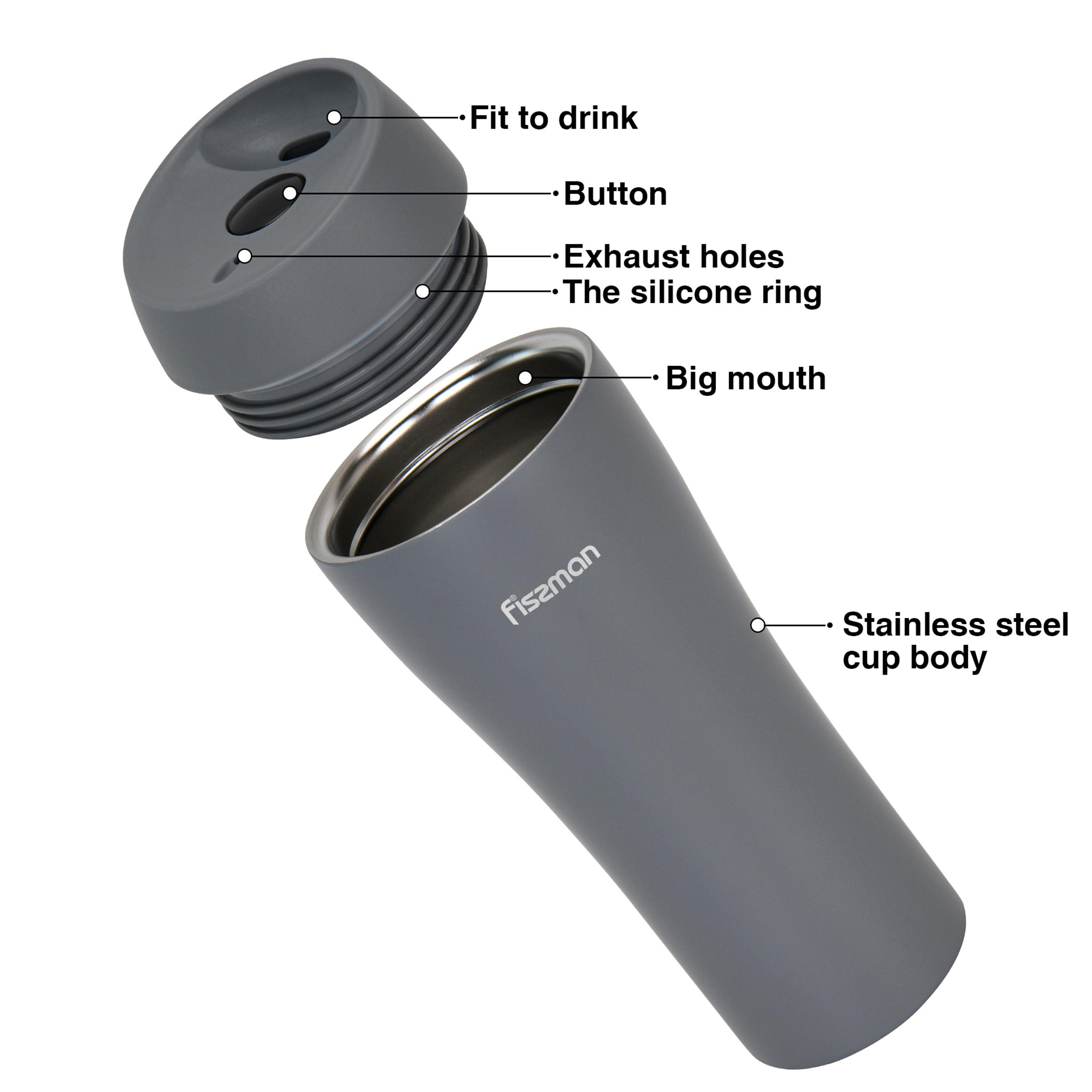 Insulated Travel Mug, 420ml Stainless Steel-household-dining-teaandcoffee-mugsandcups-image-2