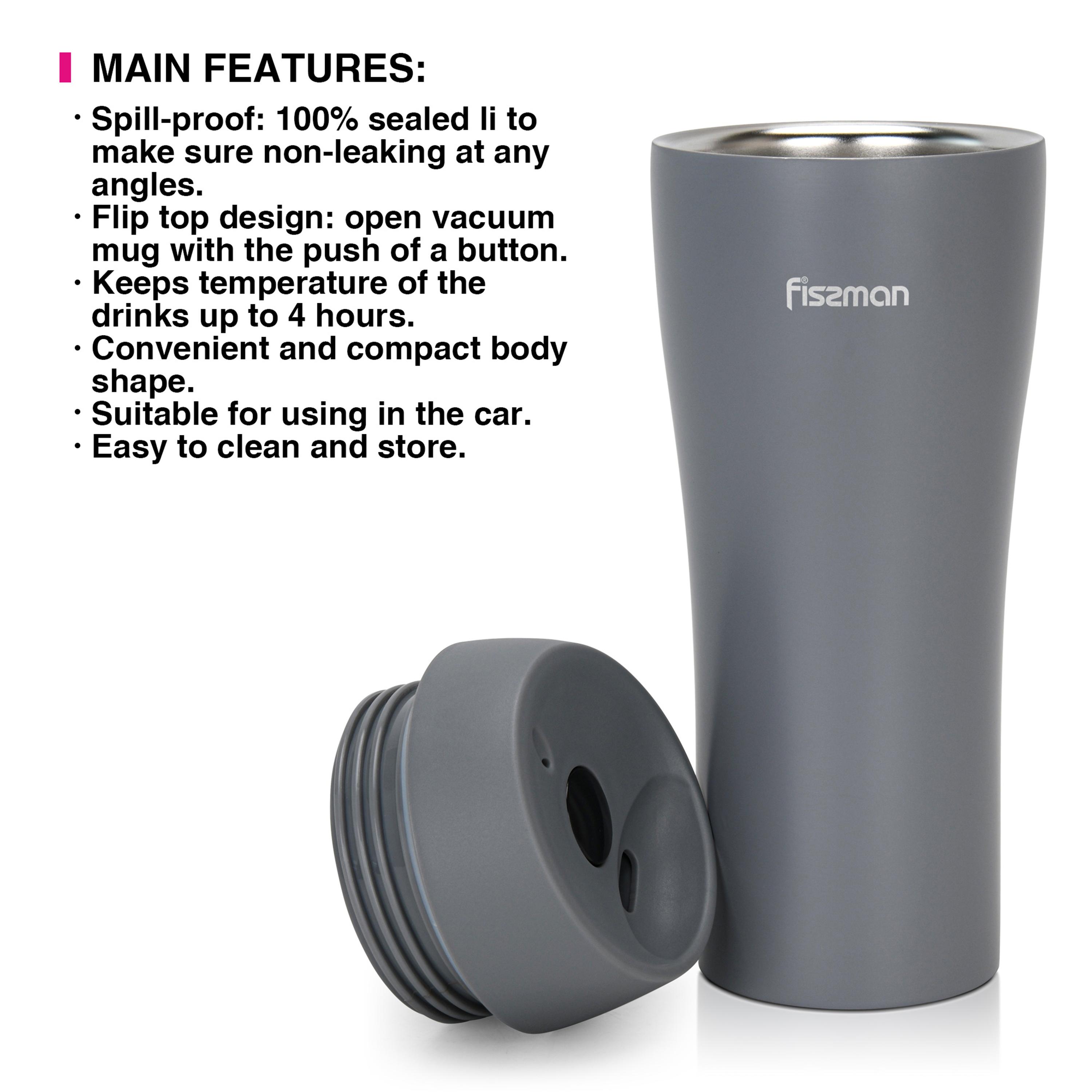 Insulated Travel Mug, 420ml Stainless Steel-household-dining-teaandcoffee-mugsandcups-image-3