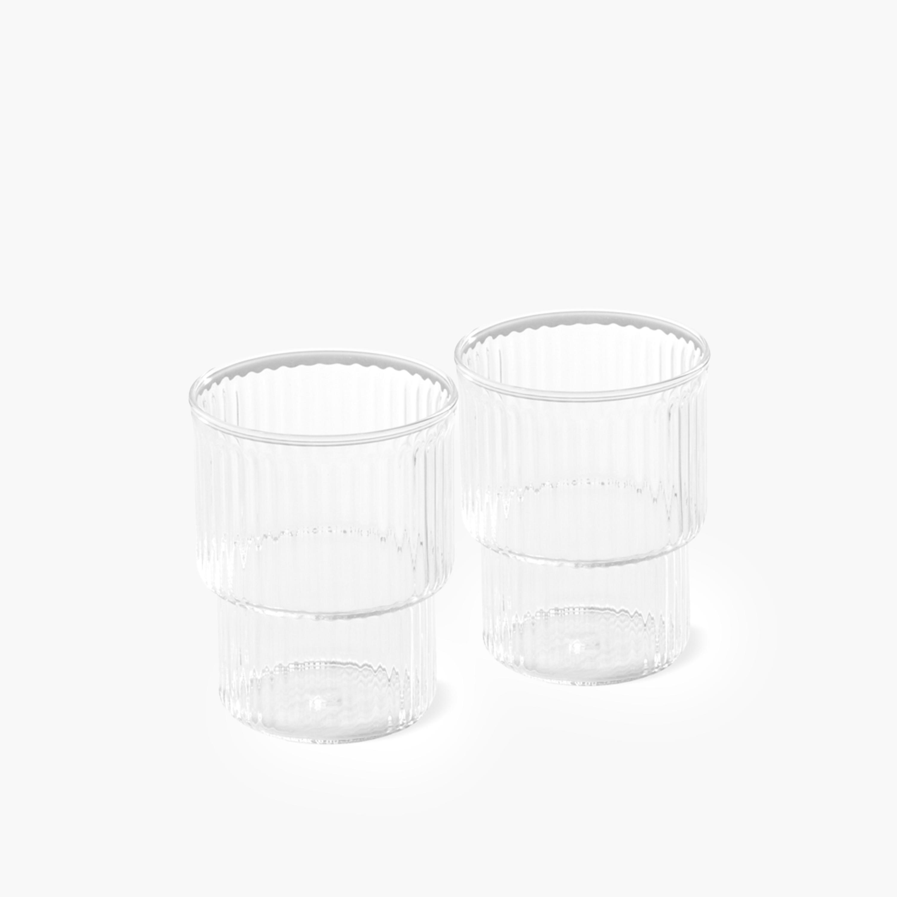 Ribbed Glass Tumbler Set-household-dining-glassware-drinkingglasses-image-1