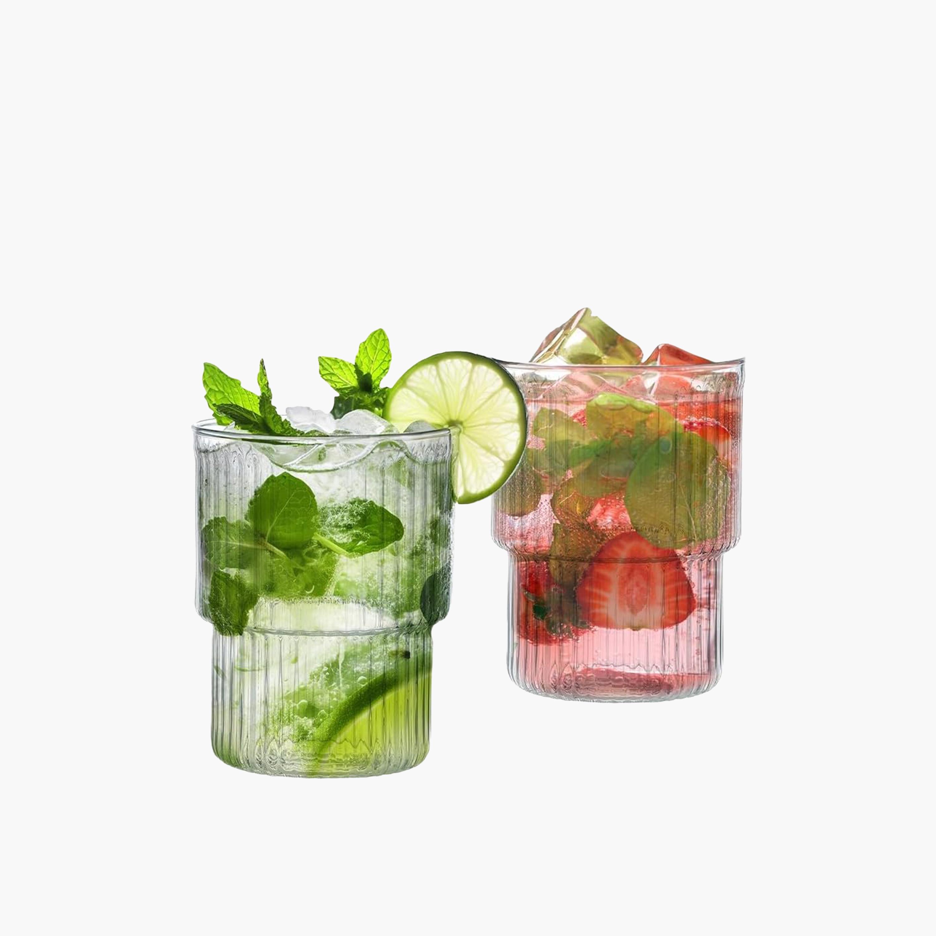 Ribbed Glass Tumbler Set-household-dining-glassware-drinkingglasses-image-6