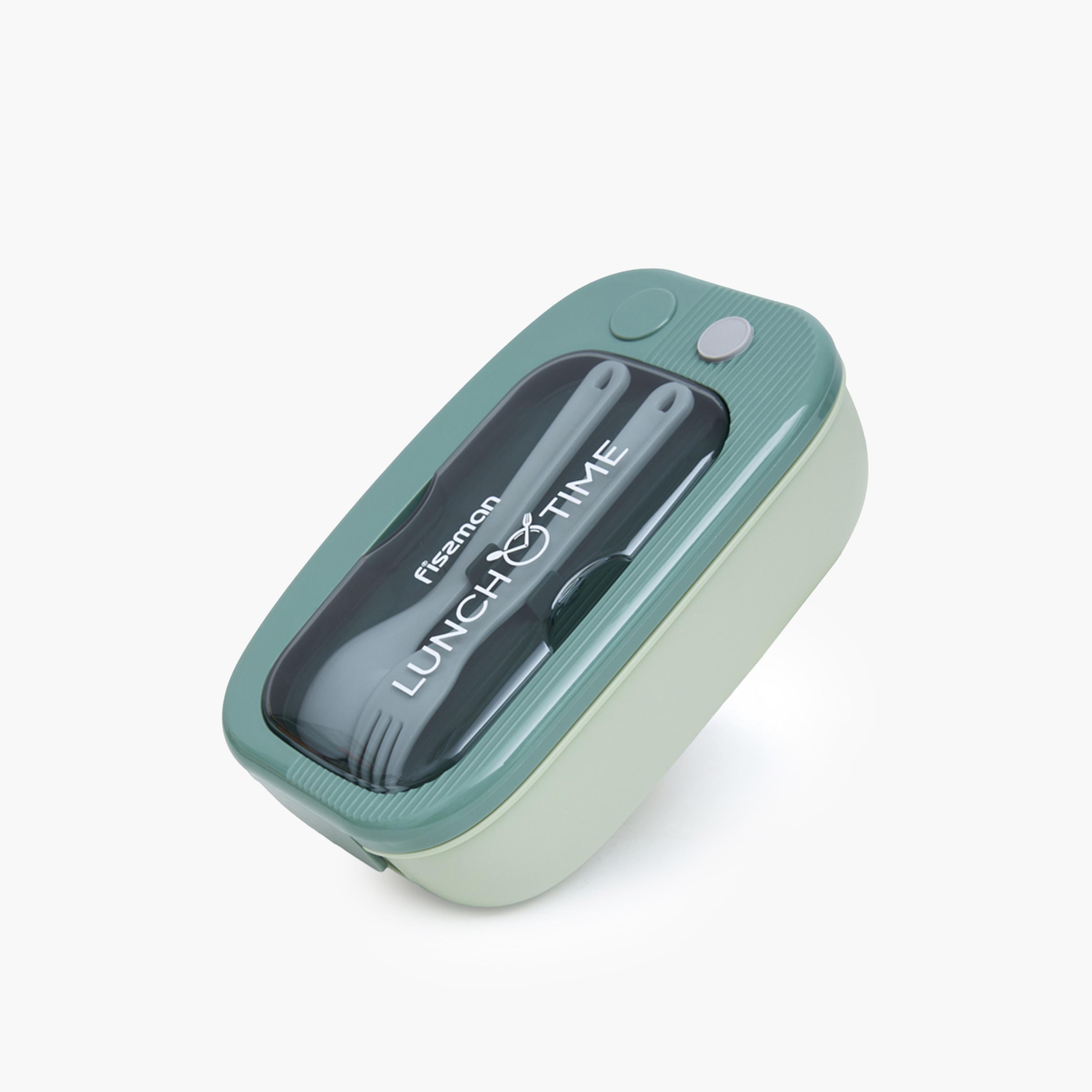 Two-Compartment Lunch Box Green-household-kitchen-foodstorage-containers-image-1