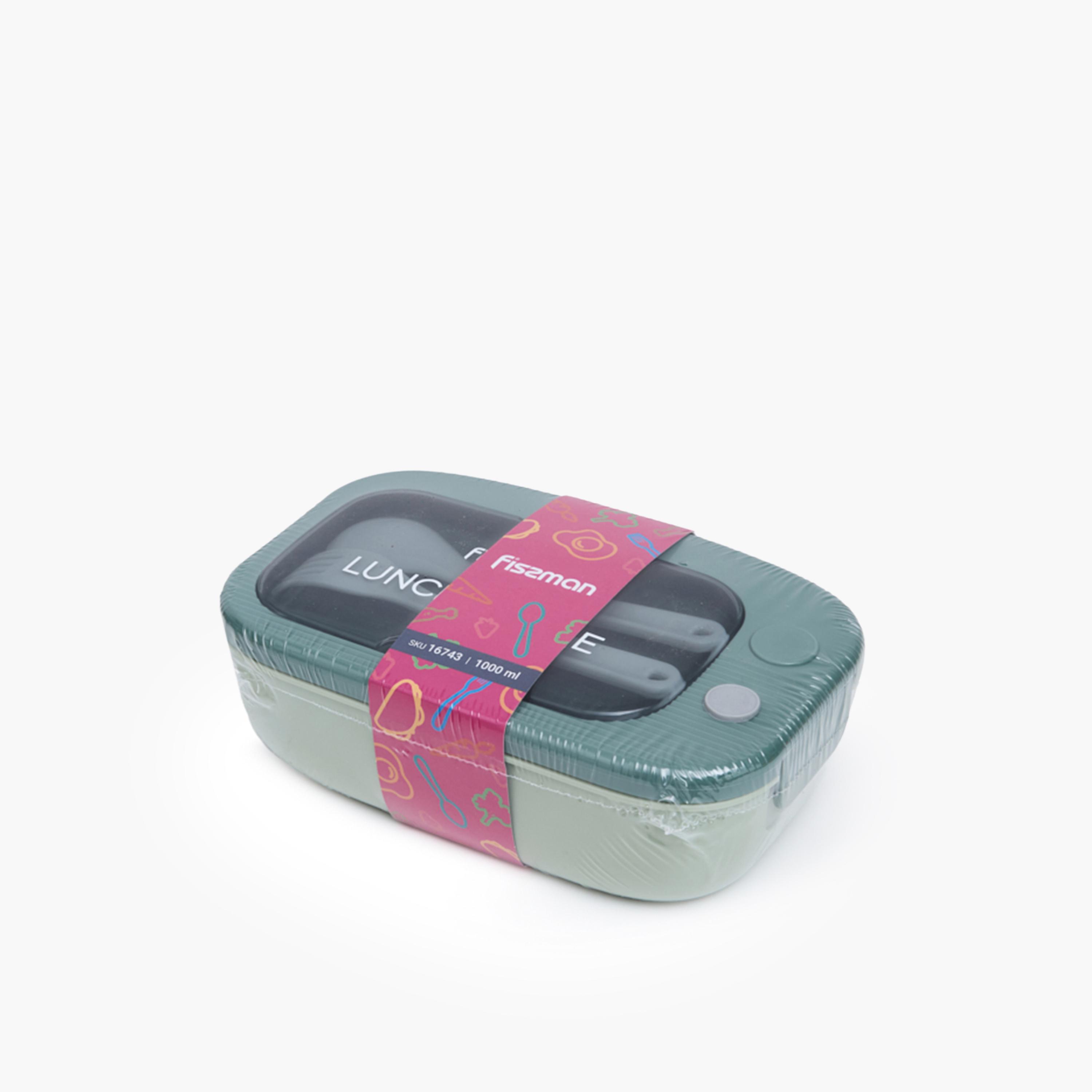 Two-Compartment Lunch Box Green-household-kitchen-foodstorage-containers-image-2