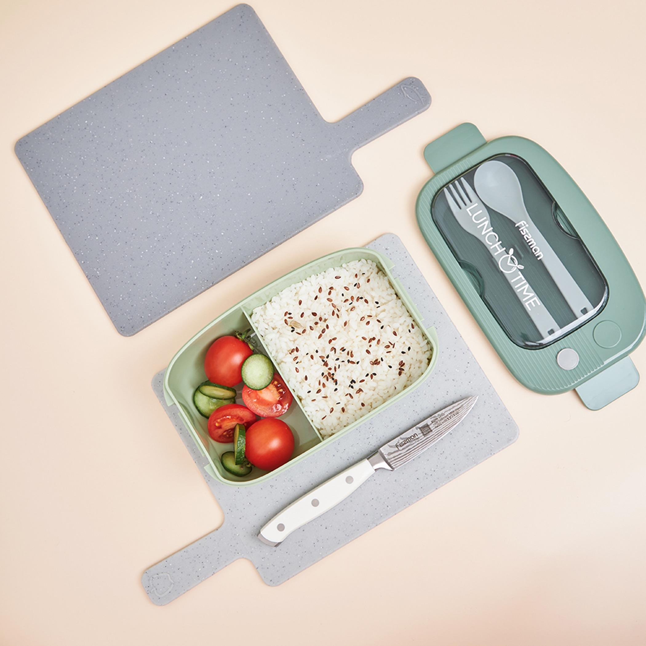 Two-Compartment Lunch Box Green-household-kitchen-foodstorage-containers-image-3