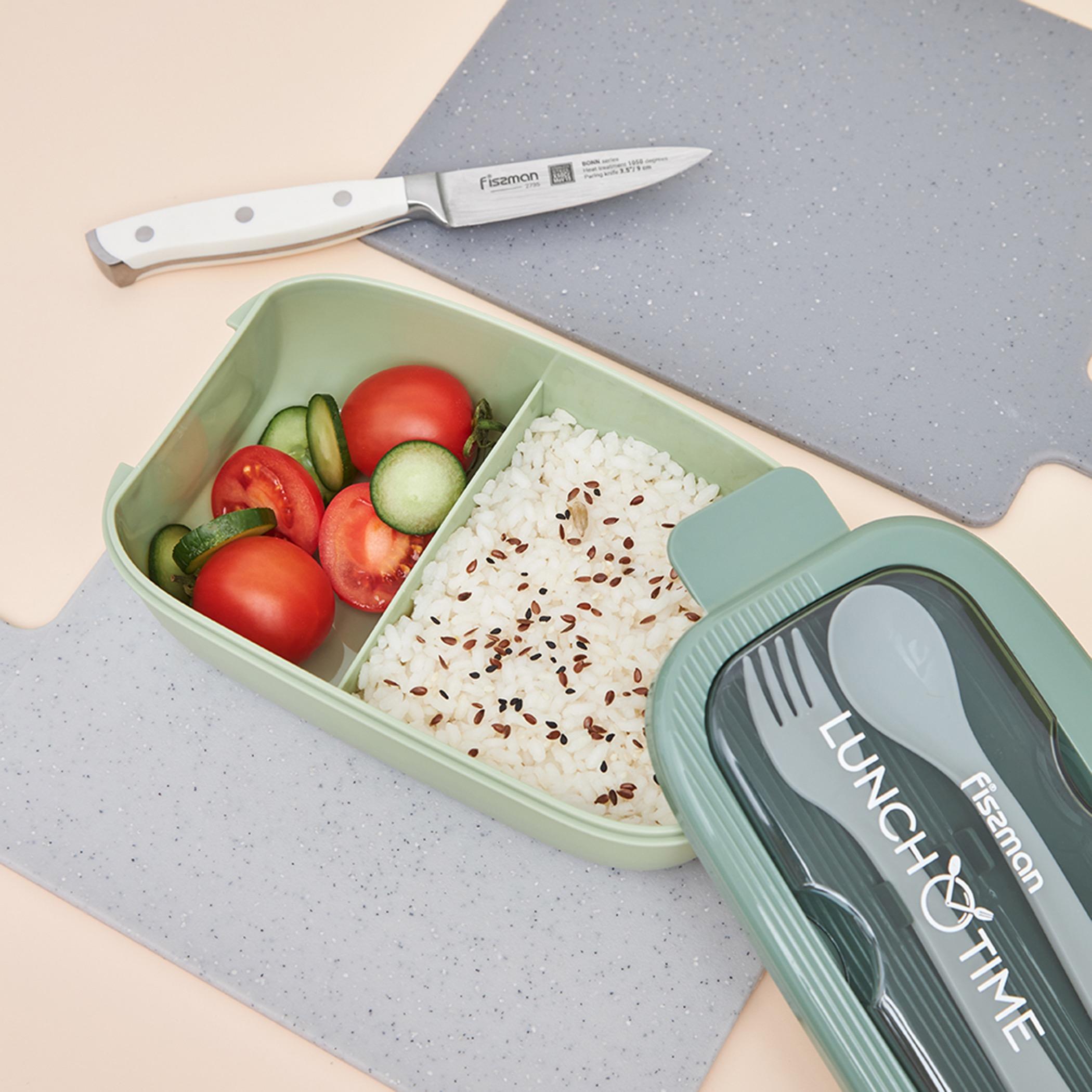 Two-Compartment Lunch Box Green-household-kitchen-foodstorage-containers-image-4
