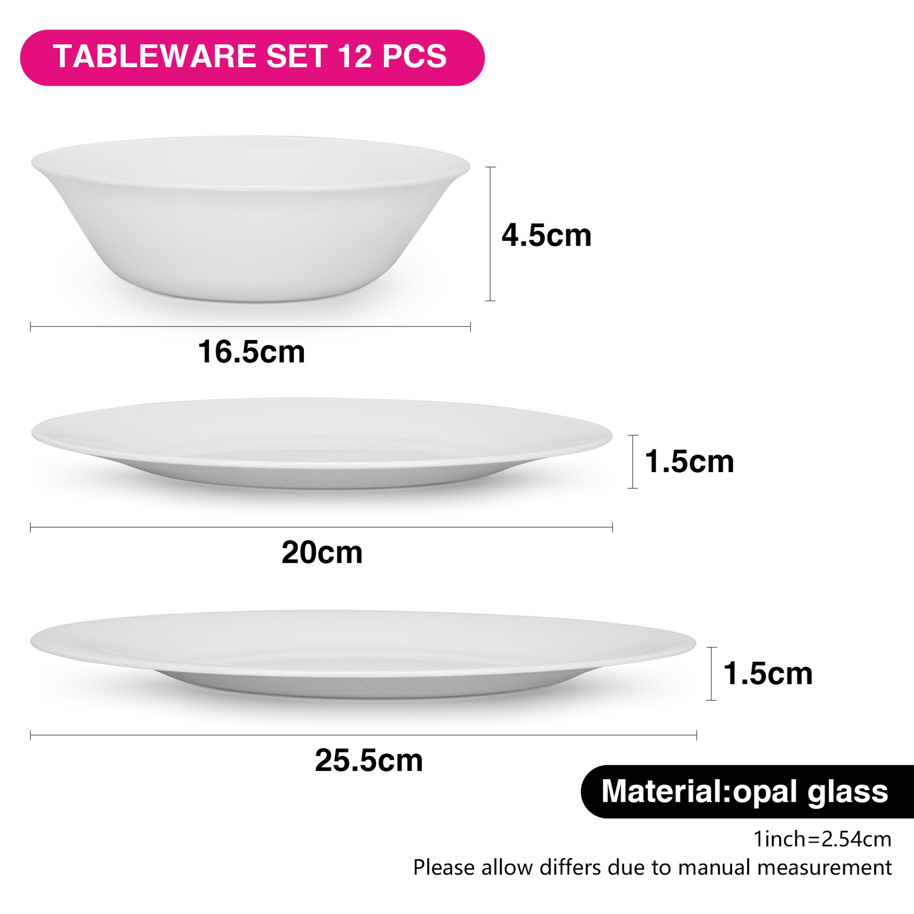 White Opal Glass Dinner Set-household-dining-dinnerware-dinnersets-image-4