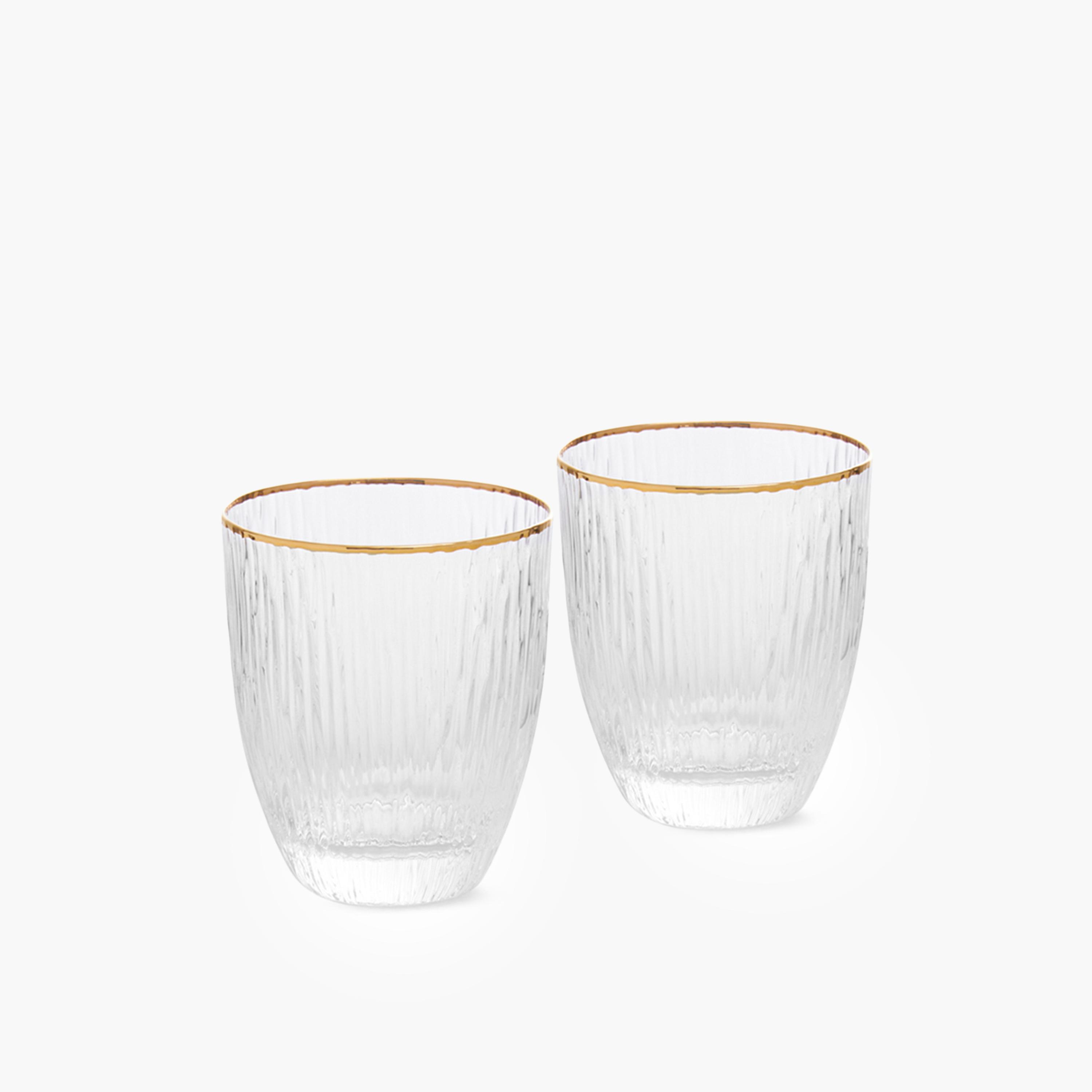 Embossed Gold Rim Drinking Glasses-household-dining-glassware-drinkingglasses-image-1