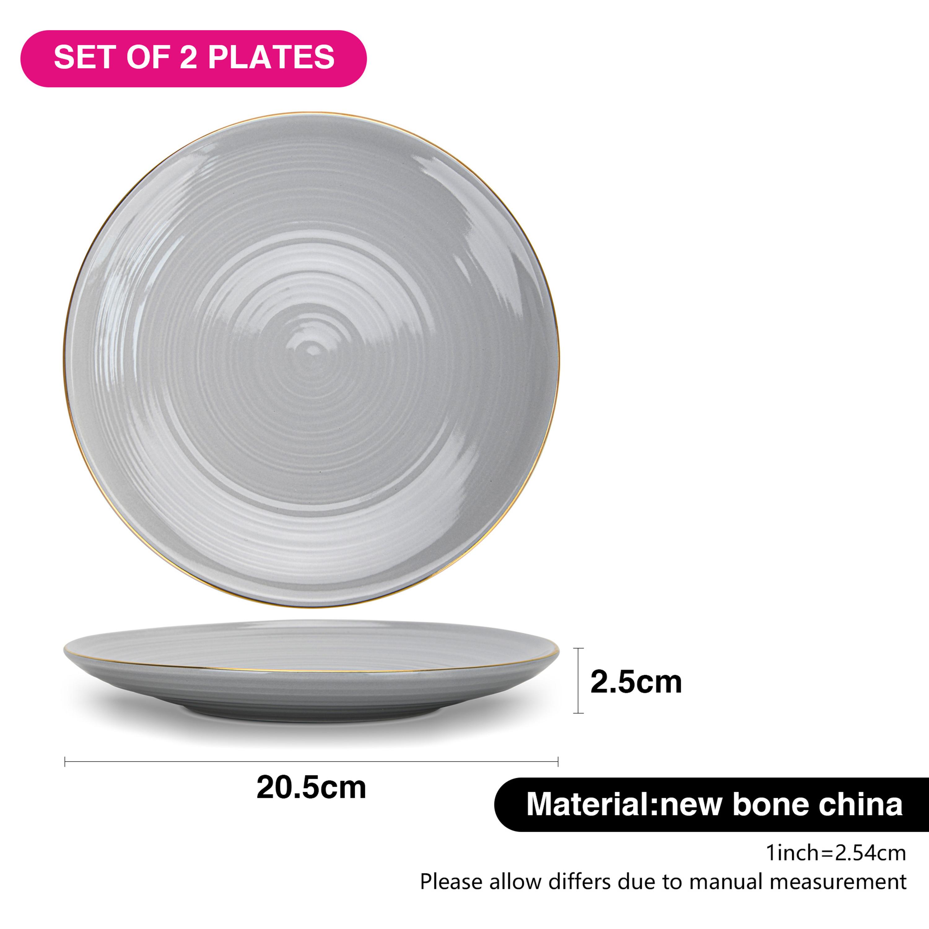 Grey Porcelain Dinner Plates Set-household-dining-dinnerware-plates-image-2