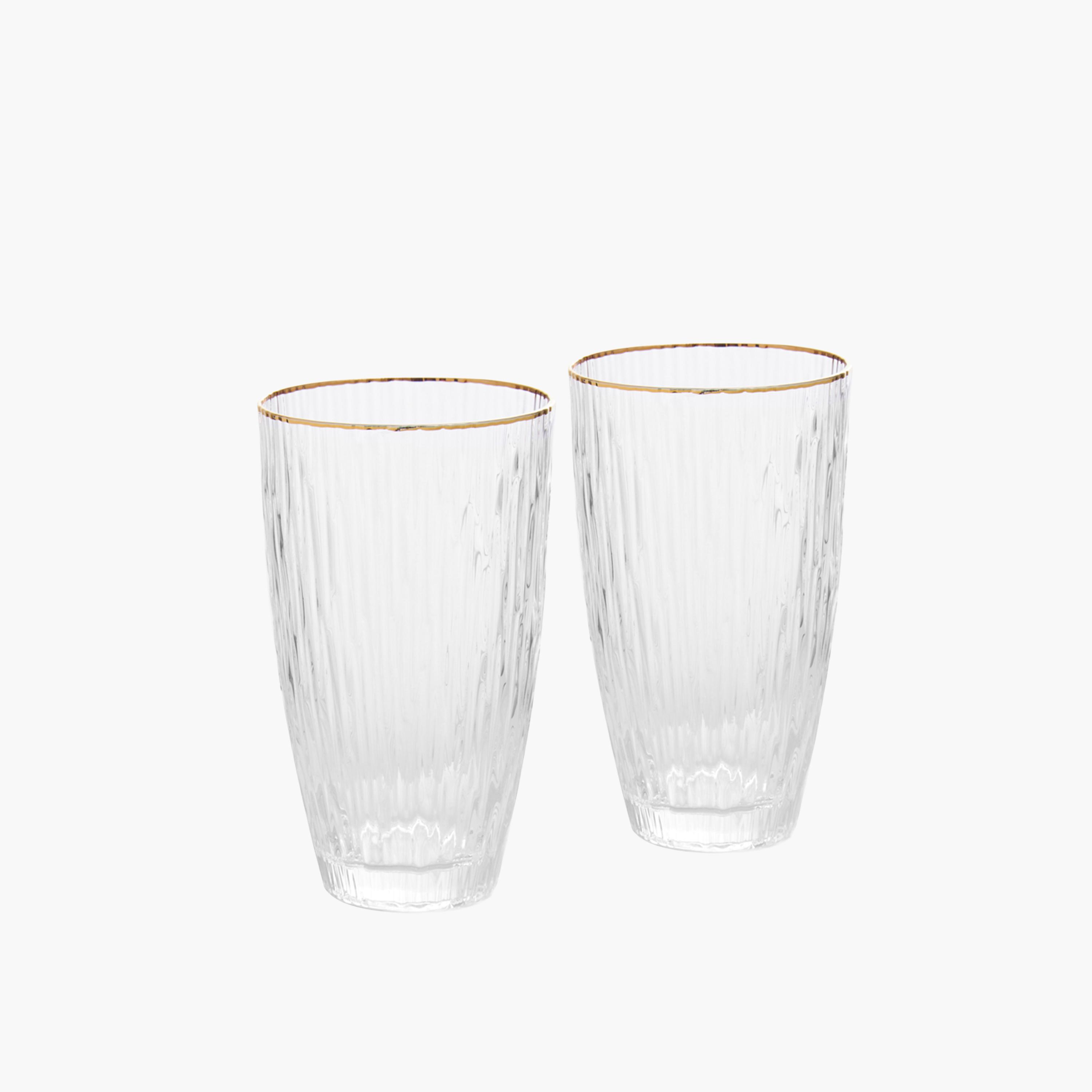Textured Gold Rim Drinking Glasses-household-dining-glassware-drinkingglasses-image-1