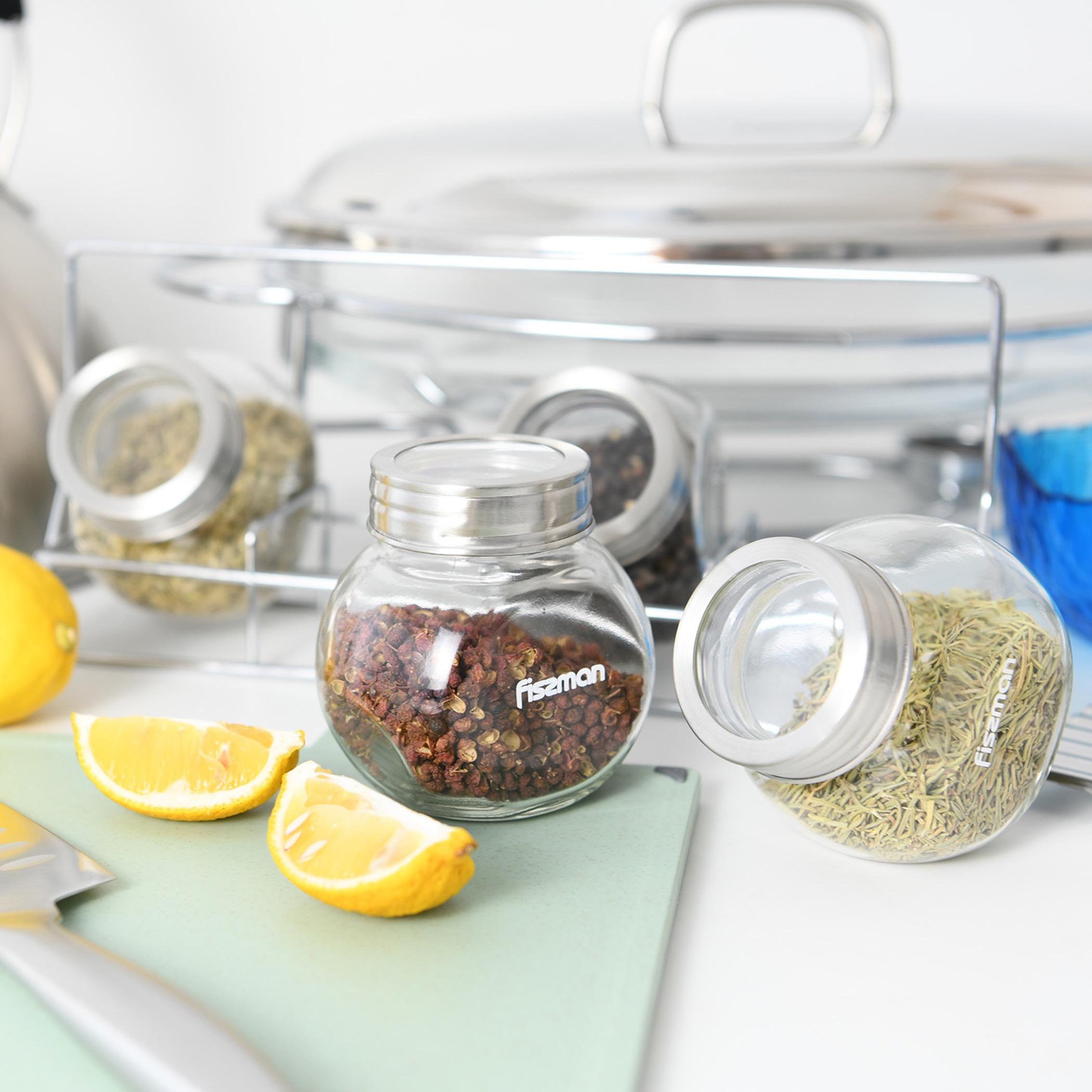 Four-Piece Glass Spice Jars with Rack-household-dining-drinkserveware-bottles-image-8