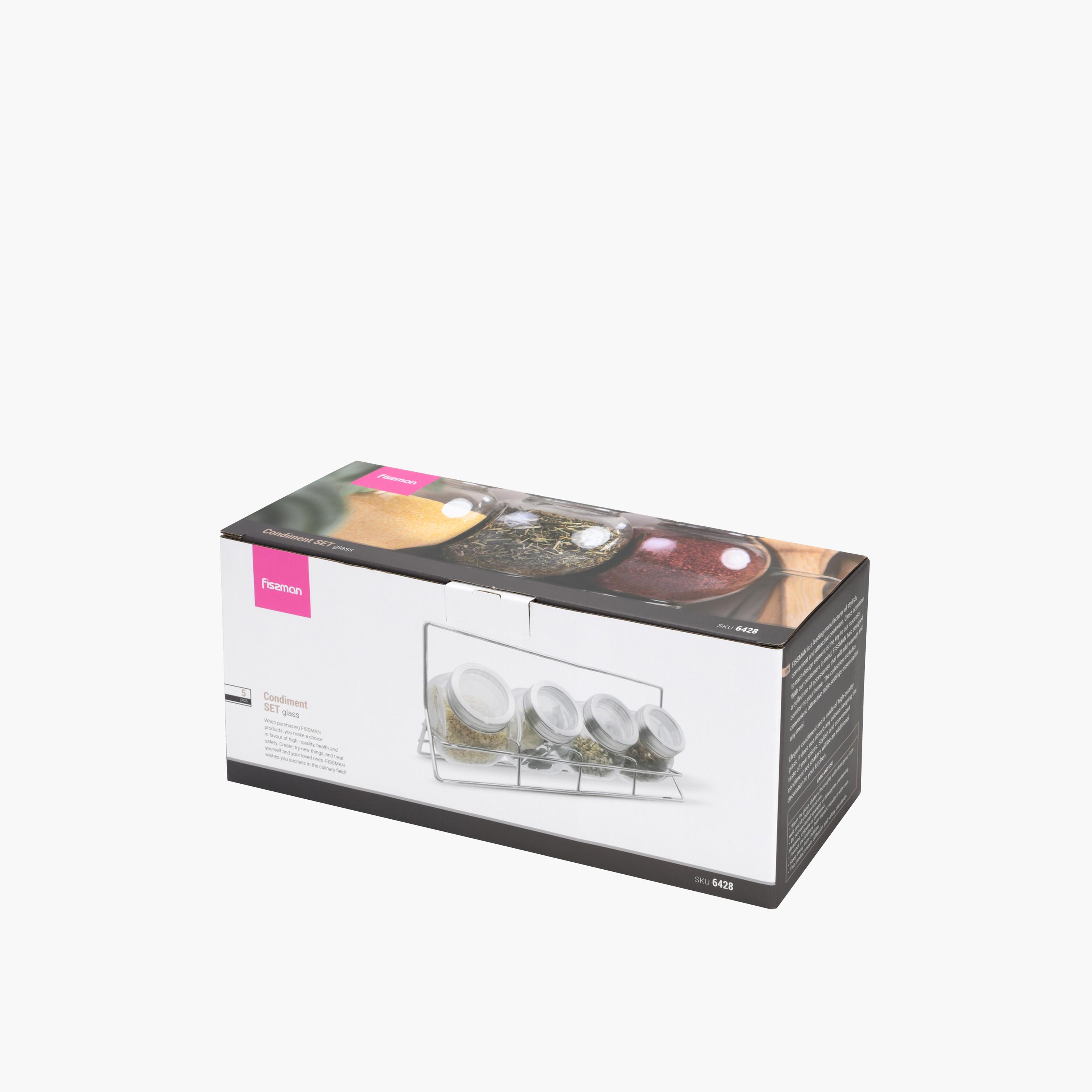Four-Piece Glass Spice Jars with Rack-household-dining-drinkserveware-bottles-image-9