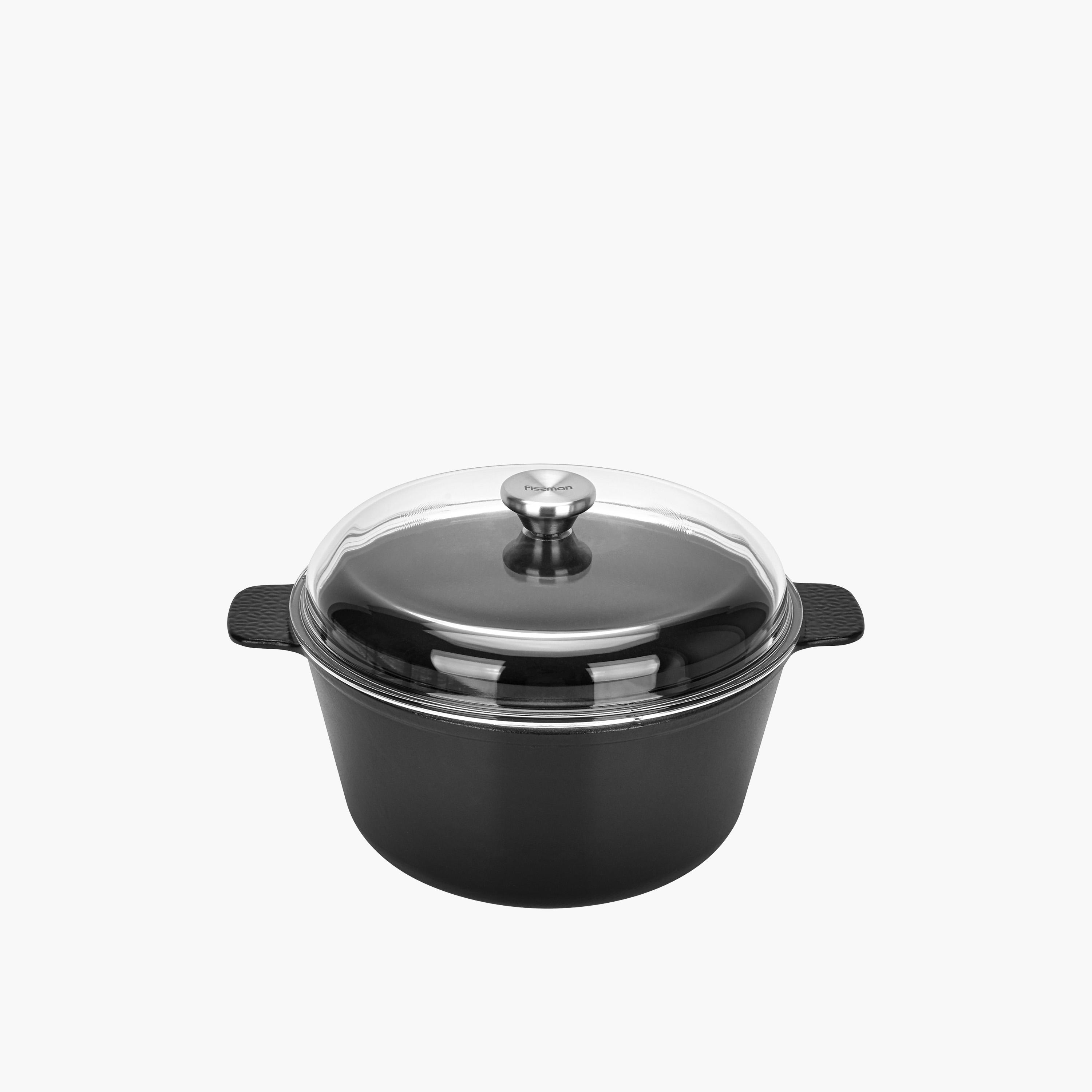 Fissman Black Cast Iron Stockpot 26cm-household-kitchen-cookware-potsandpans-image-1