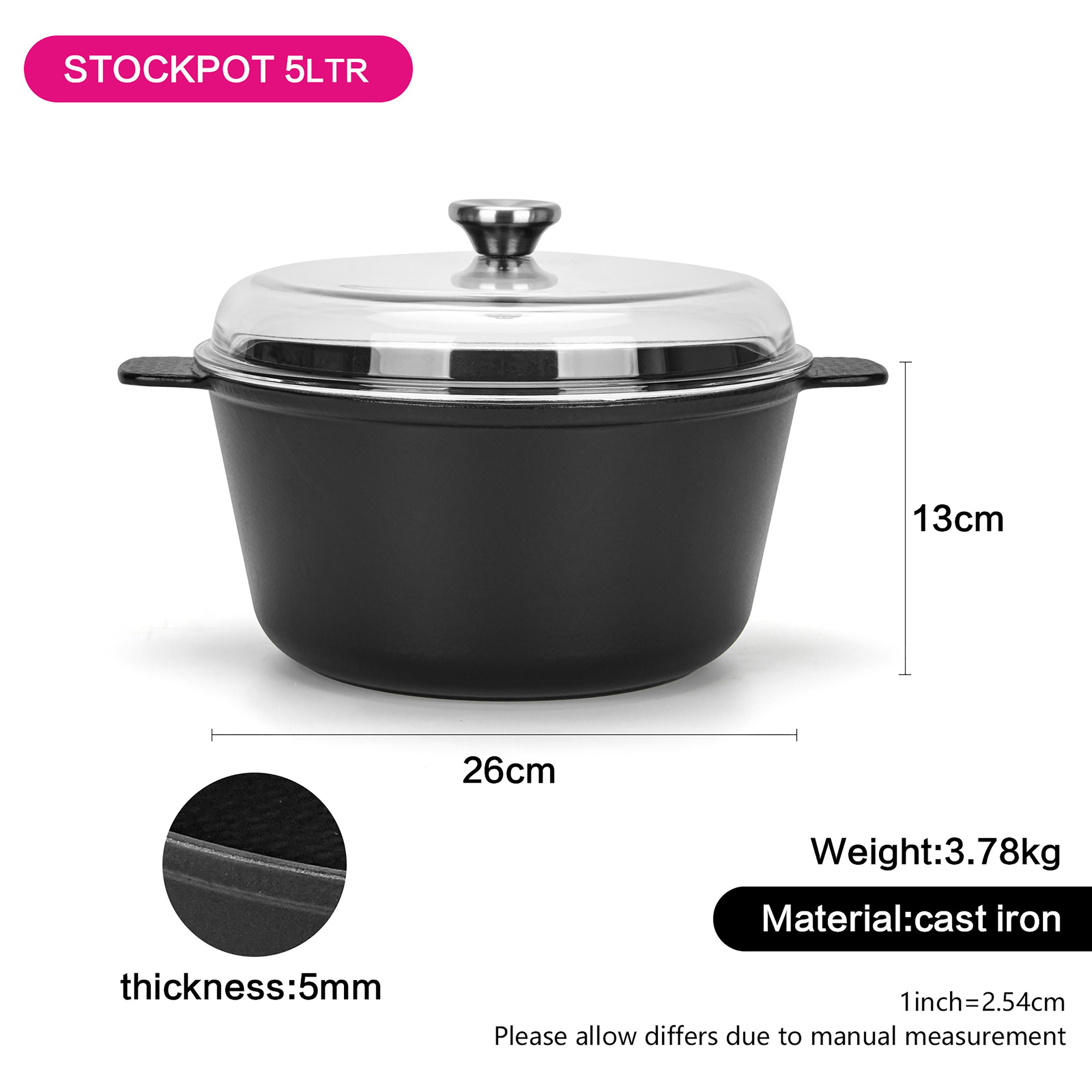 Fissman Black Cast Iron Stockpot 26cm-household-kitchen-cookware-potsandpans-image-2