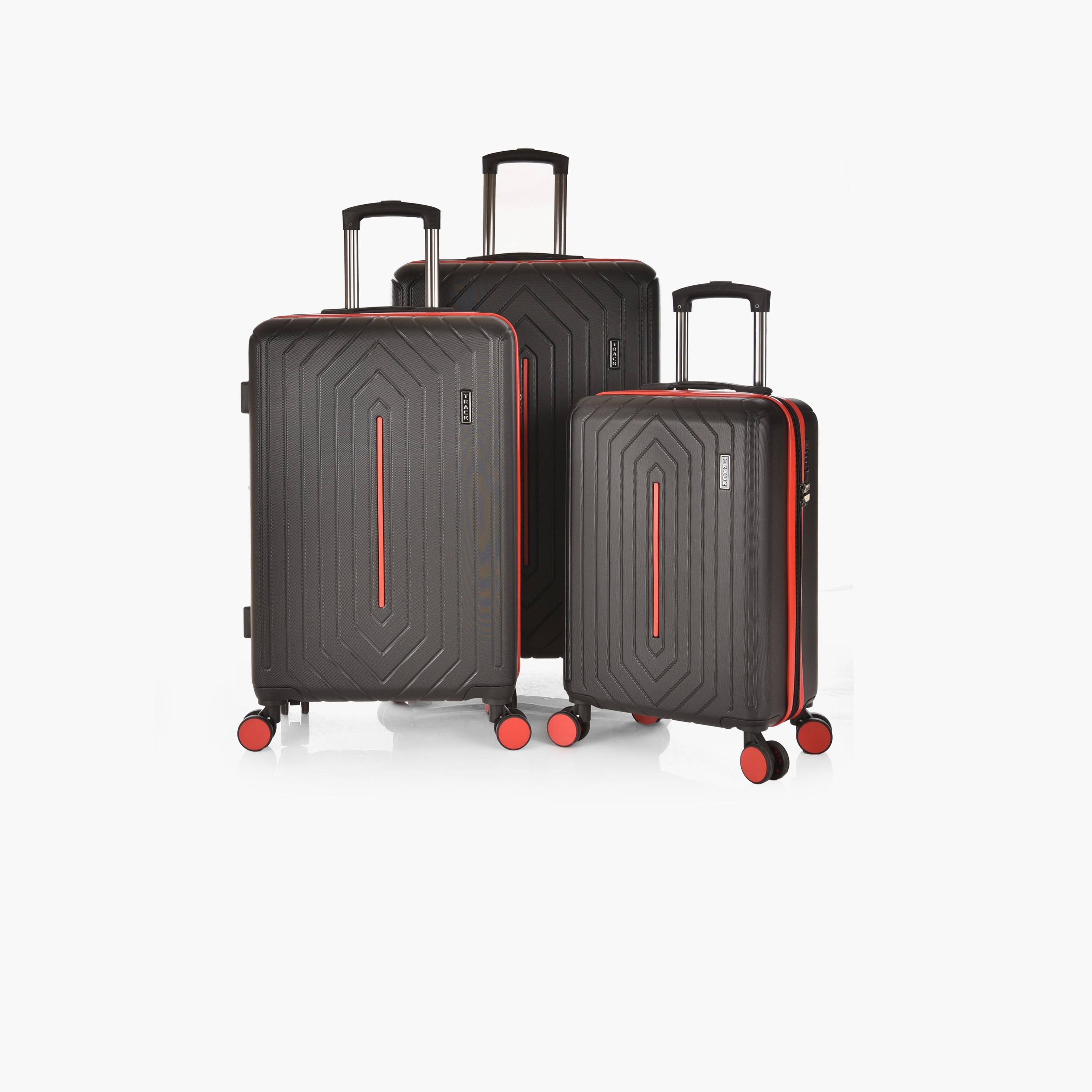Track Set of 3 ABS Hard Sided 4-Wheeler Spinner Trolley Bag with Combination Lock-travel-luggagesandbags-luggage-image-1