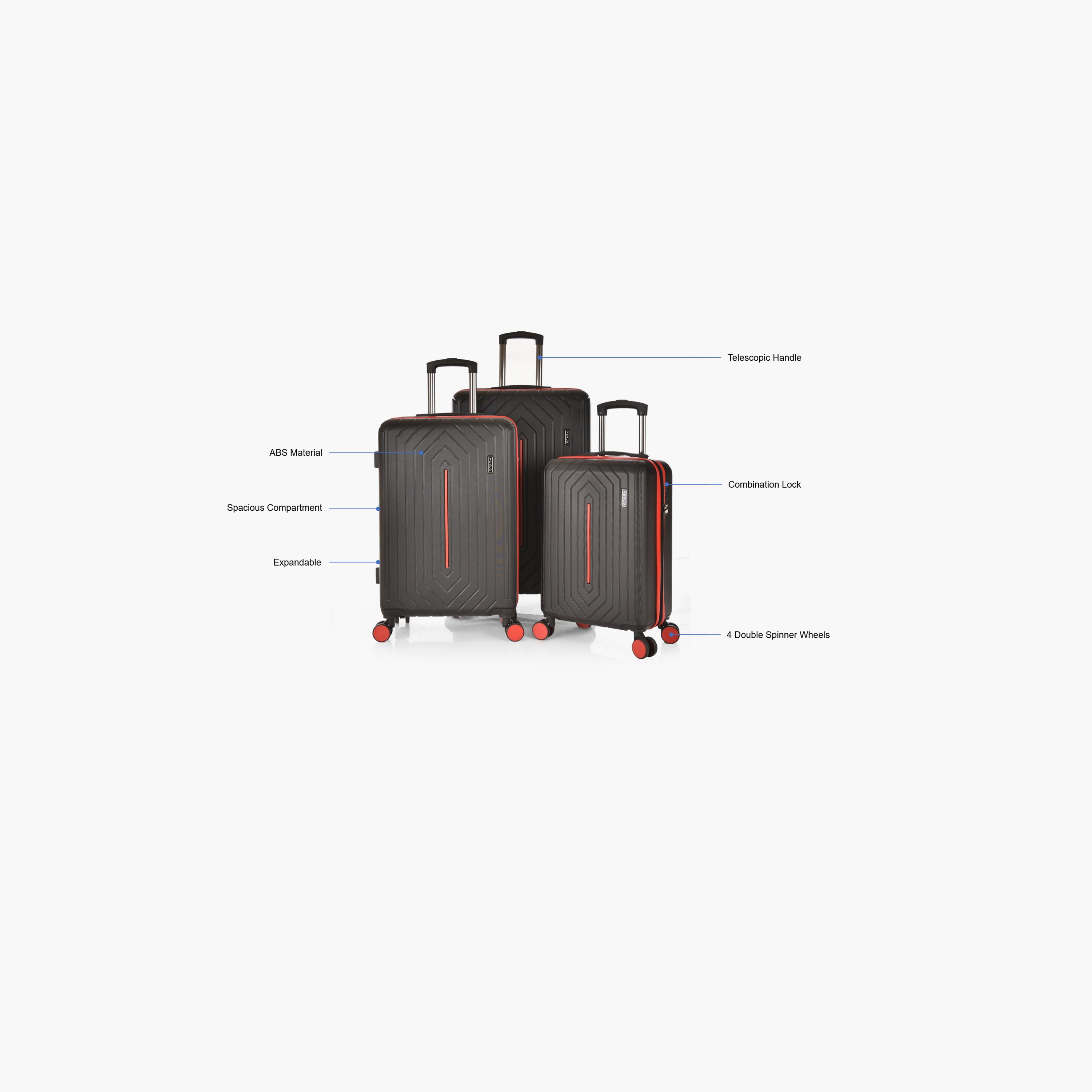 Track Set of 3 ABS Hard Sided 4-Wheeler Spinner Trolley Bag with Combination Lock-travel-luggagesandbags-luggage-image-2