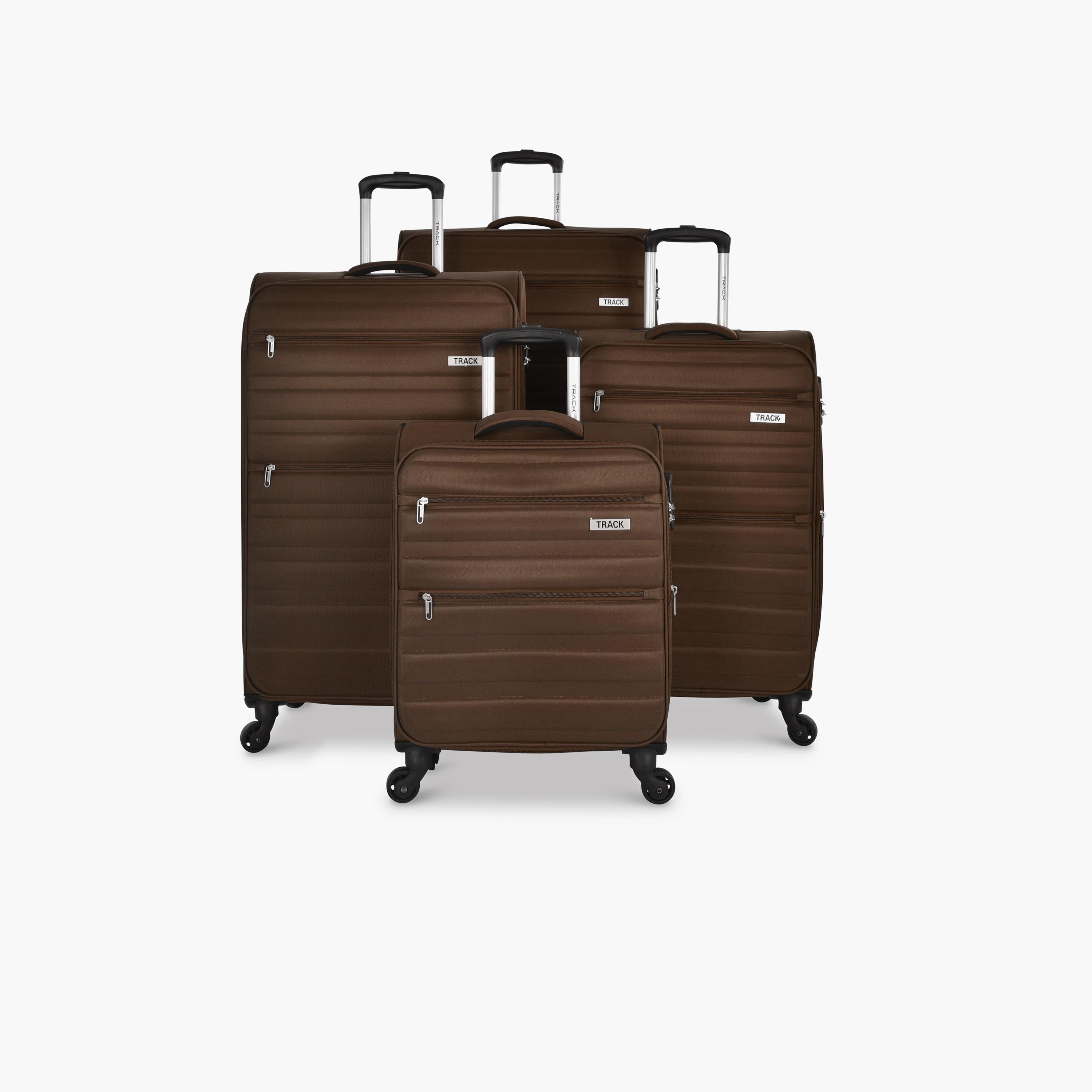 Track Set of 4 Polyester Soft Sided 4-Wheeler Spinner Trolley Bag with Combination Lock-travel-luggagesandbags-luggage-image-1